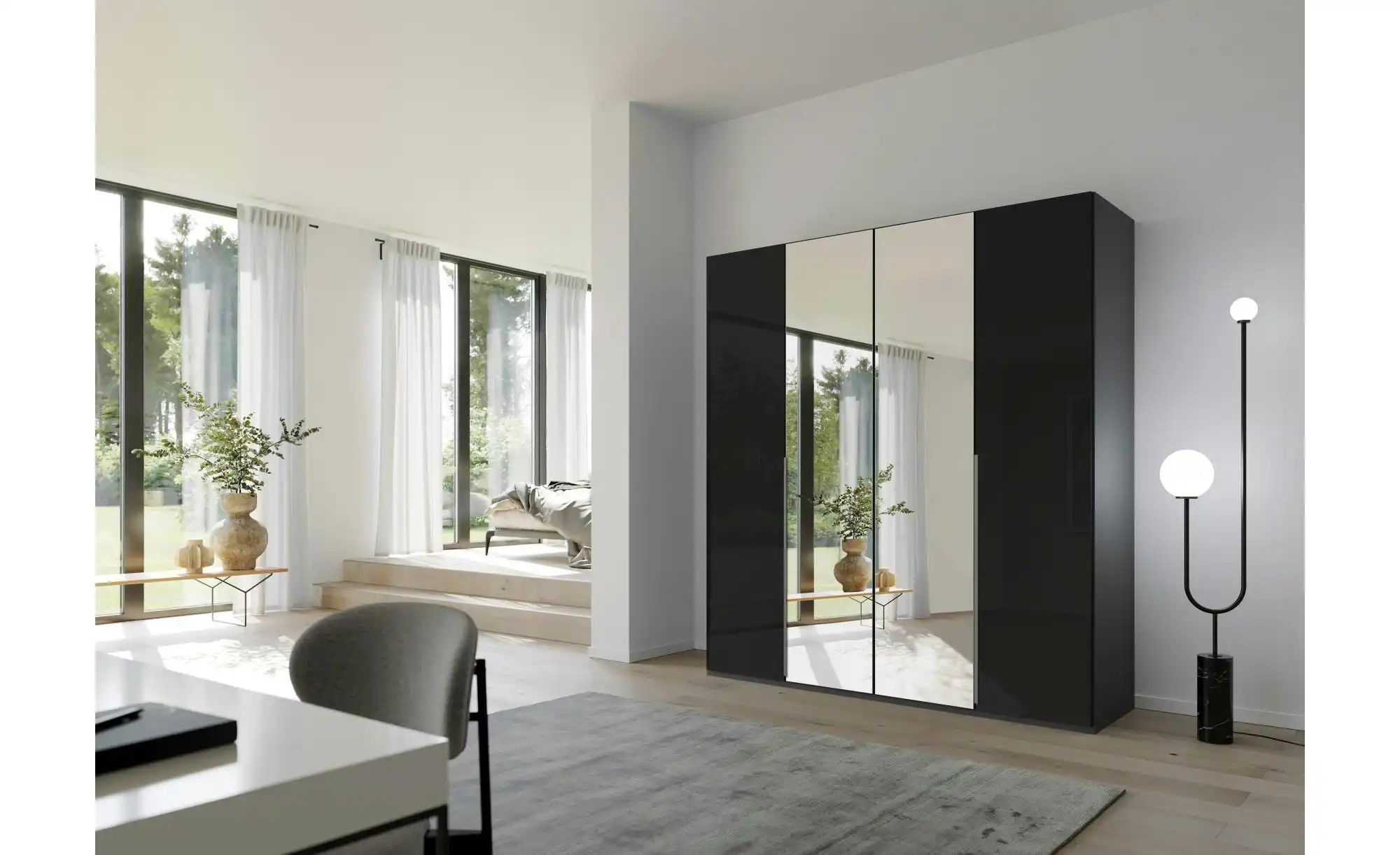 Thumbnail - Drehtürenschrank  Port Talbot ¦ schwarz ¦ Maße (cm): B: 201 H: 223 Schränke > Kleiderschränke > Drehtürenschränke - Höff...