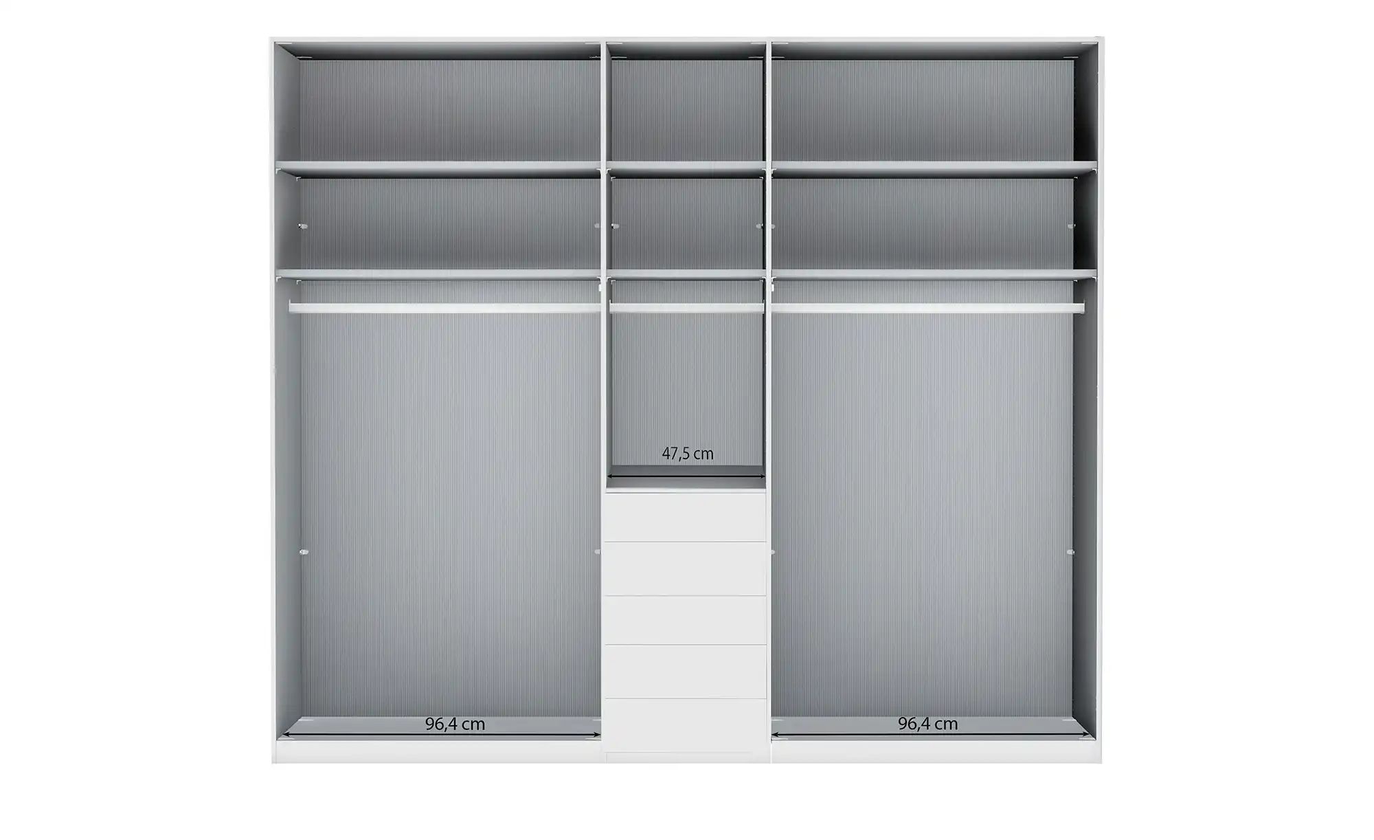 Kleiderschrank 5- türig Velua 2 ¦ grau ¦ Maße (cm): B: 250 H: 236 T: 58.0 S günstig online kaufen