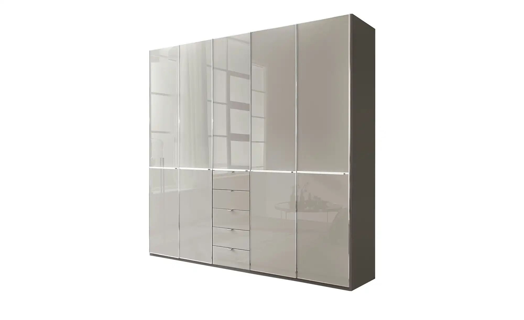 Kleiderschrank 5- türig Velua 2 ¦ grau ¦ Maße (cm): B: 250 H: 236 T: 58.0 S günstig online kaufen