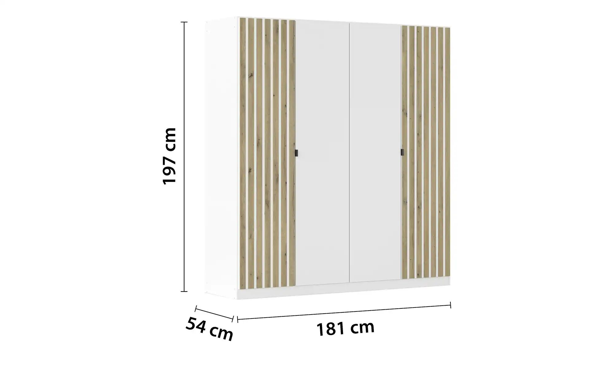 Thumbnail - Drehtürenschrank Piove ¦ weiß ¦ Maße (cm): B: 181 H: 197 T: 54.0 Schränke > Kleiderschränke > Drehtürenschränke - Höffn...