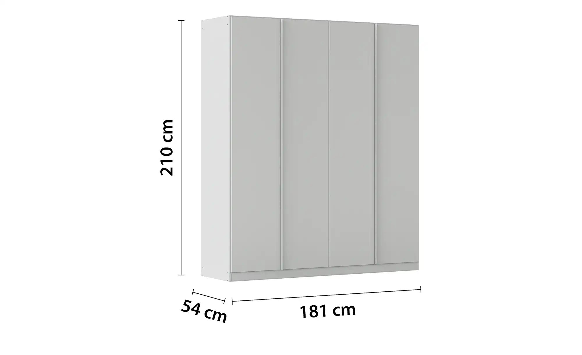 Thumbnail - Drehtürenschrank Stella ¦ grau ¦ Maße (cm): B: 181 H: 210 T: 54.0 Schränke > Kleiderschränke > Drehtürenschränke - Höff...