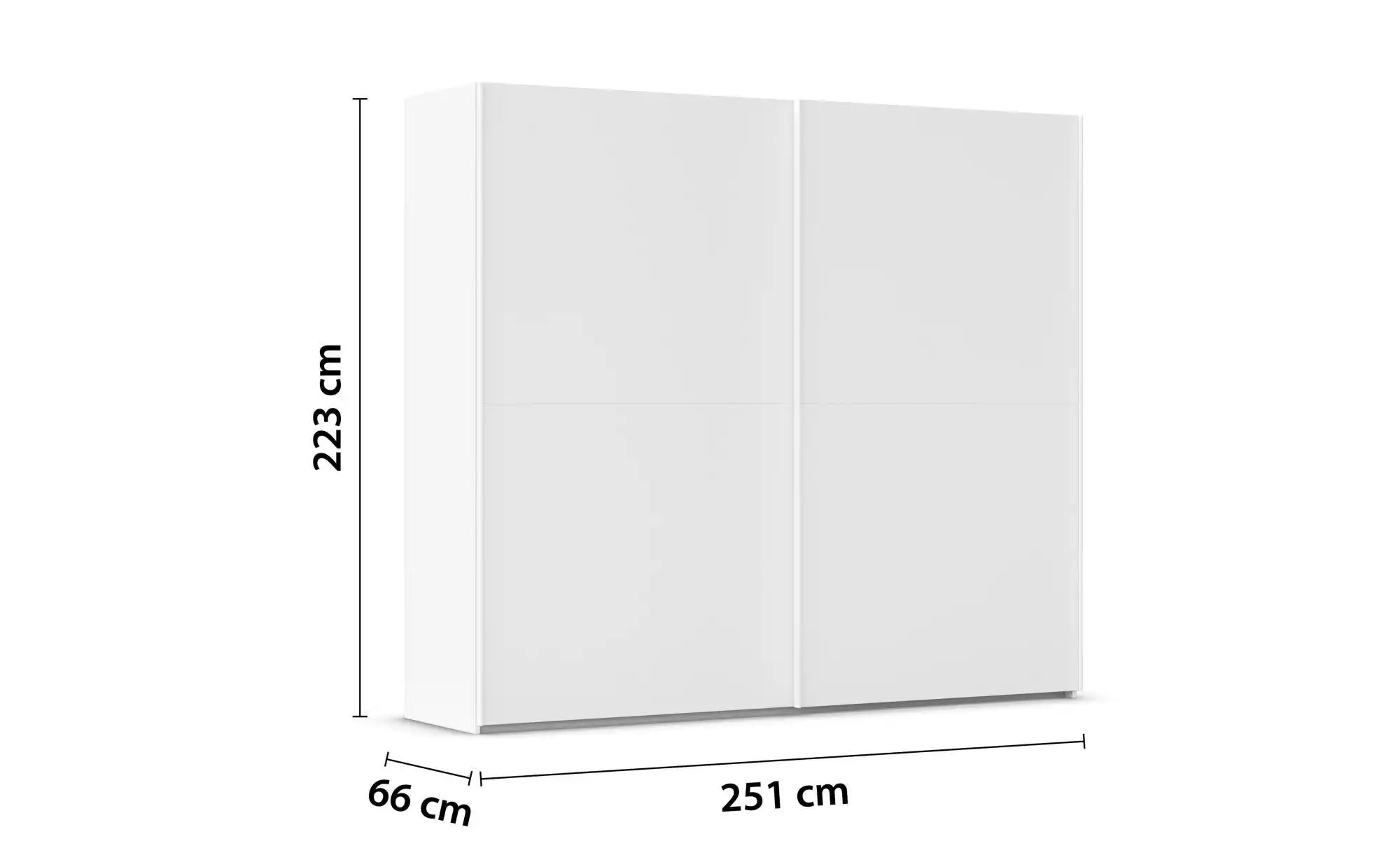 Schwebetürenschrank ¦ weiß ¦ Maße (cm): B: 251 H: 223 Schränke > Kleidersch günstig online kaufen