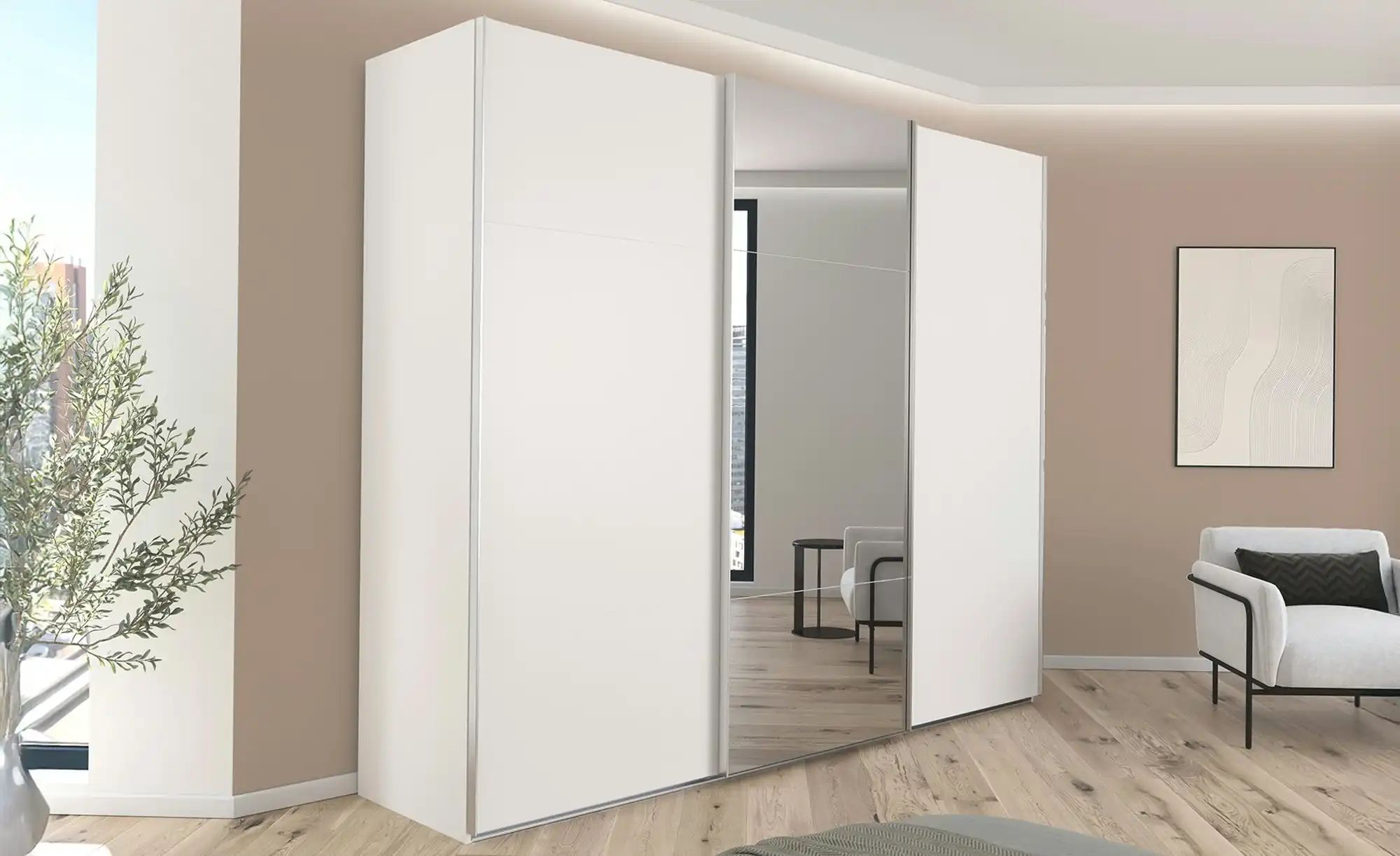 meinSchrank Schwebetürenschrank inklusive Zubehör Regina ¦ weiß ¦ Maße (cm) günstig online kaufen