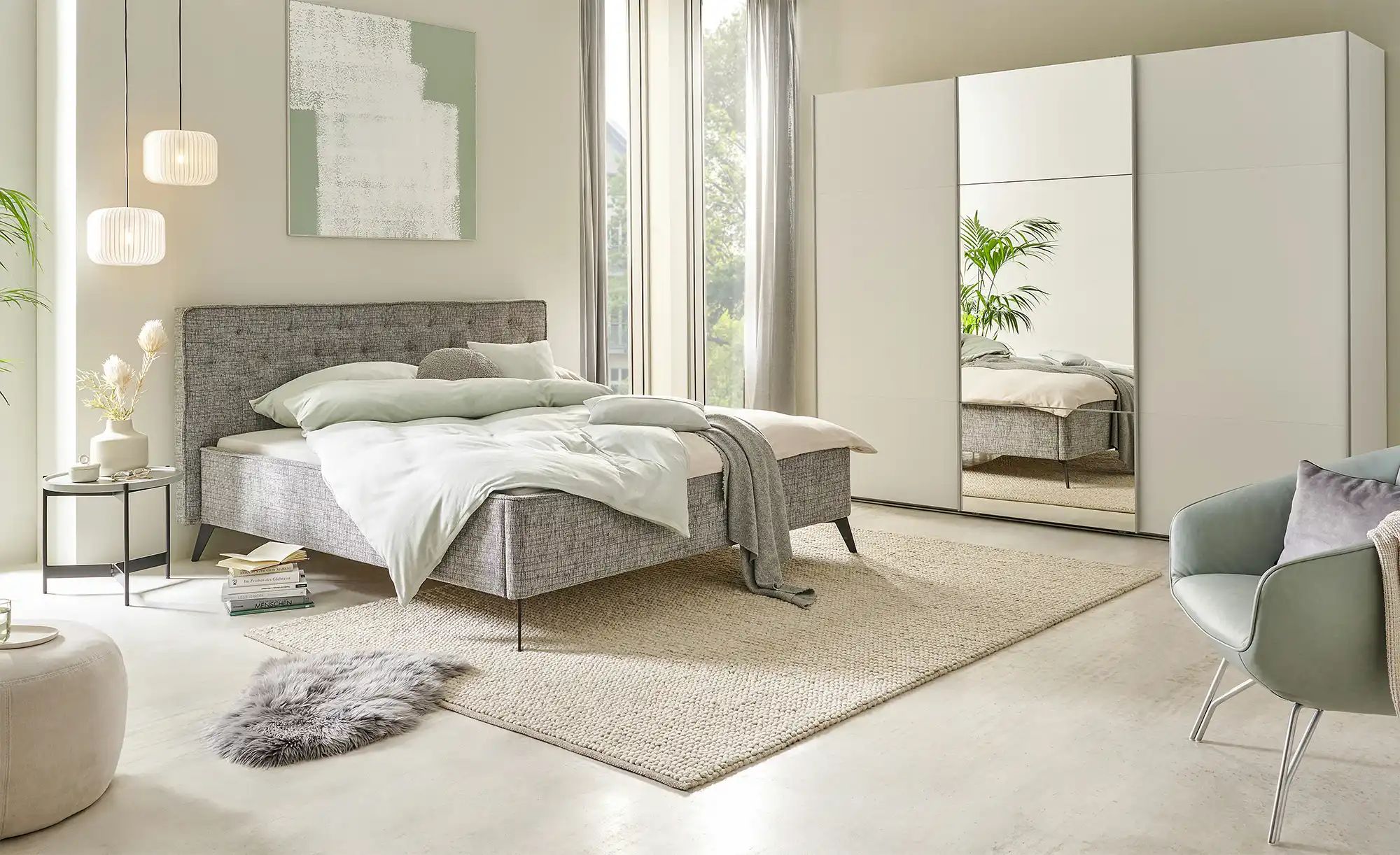 Thumbnail - meinSchrank Schwebetürenschrank inklusive Zubehör Regina ¦ weiß ¦ Maße (cm): B: 271 H: 223 T: 68.0 Schränke > Kleidersch...