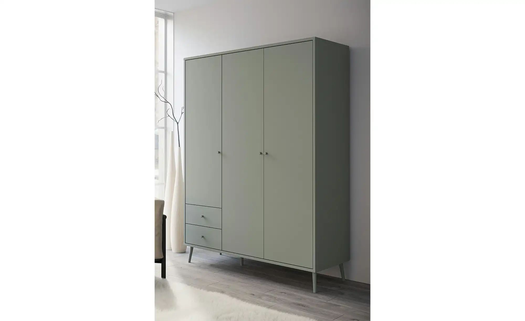 Kleiderschrank 3-türig  Salbeigrün  mit Einlegeböden Hemsby ¦ grün ¦ Maße ( günstig online kaufen