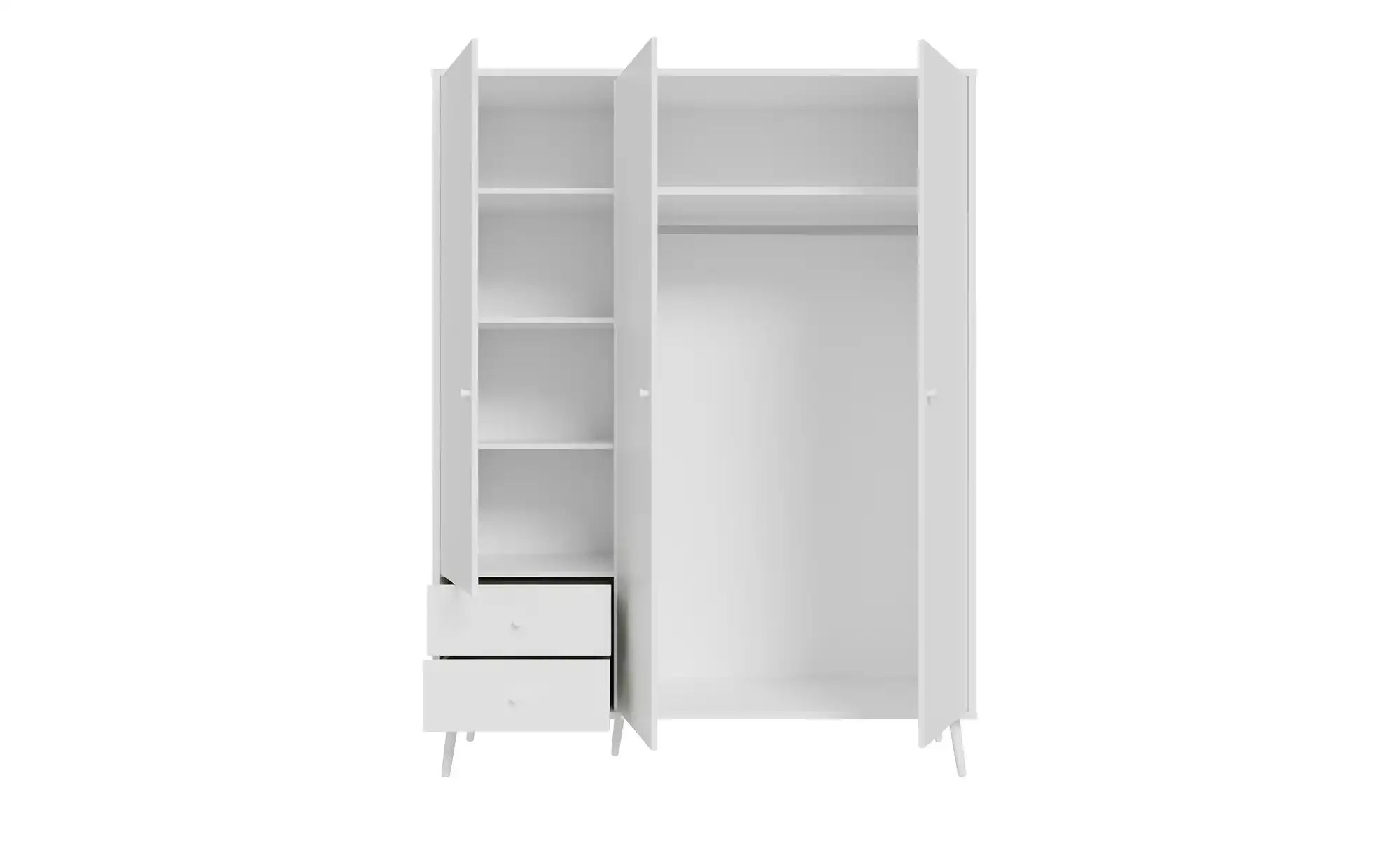 Thumbnail - Kleiderschrank 3-türig Weiß mit Einlegeböden Hemsby ¦ weiß ¦ Maße (cm): B: 154,2 H: 201,7 T: 52.2 Schränke > Kleidersc...