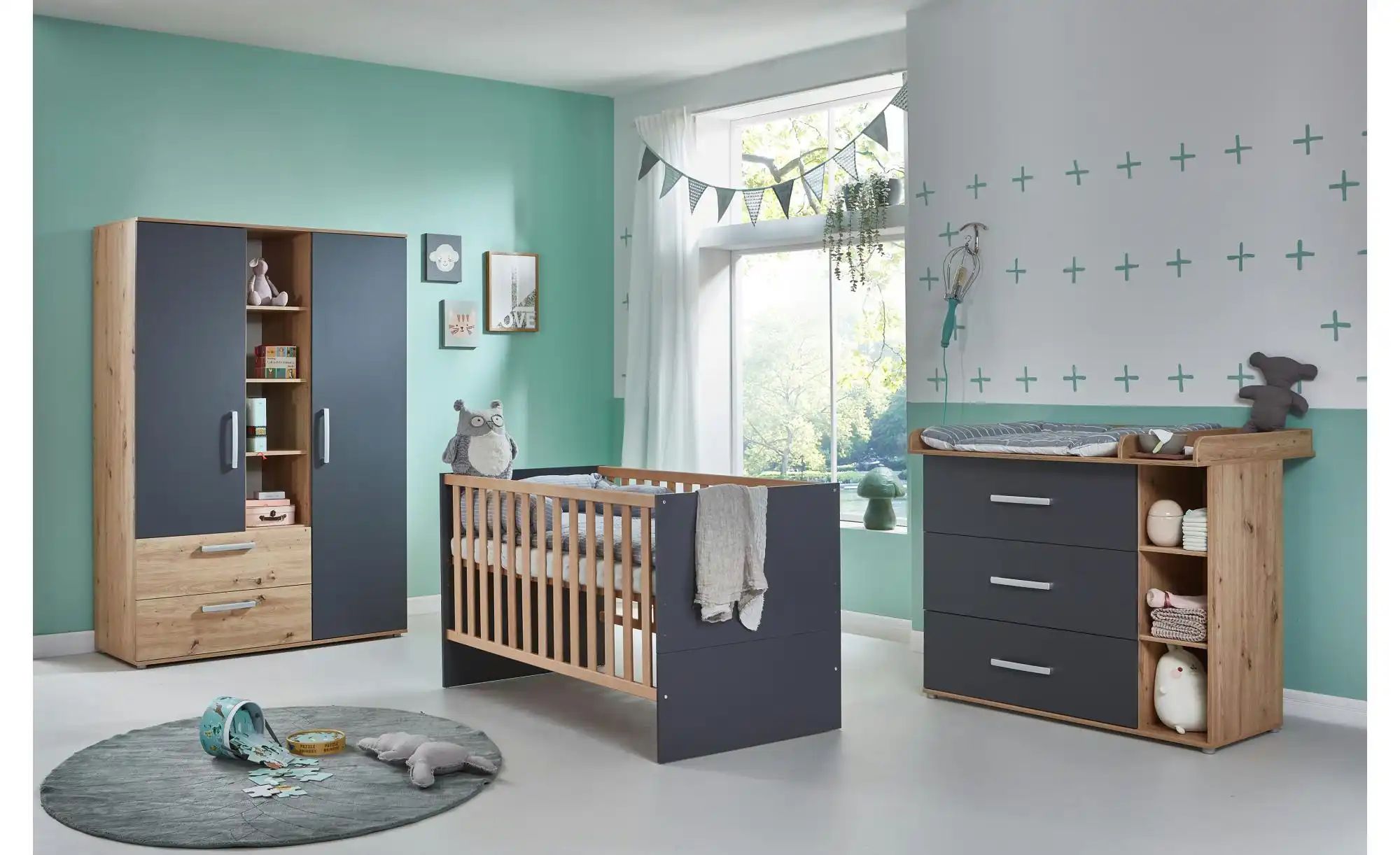 Thumbnail - Drehtürenschrank Alessio  Alessio ¦ mehrfarbig ¦ Maße (cm): B: 130 H: 188 Baby > Babymöbel > Babykleiderschränke - Höffn...