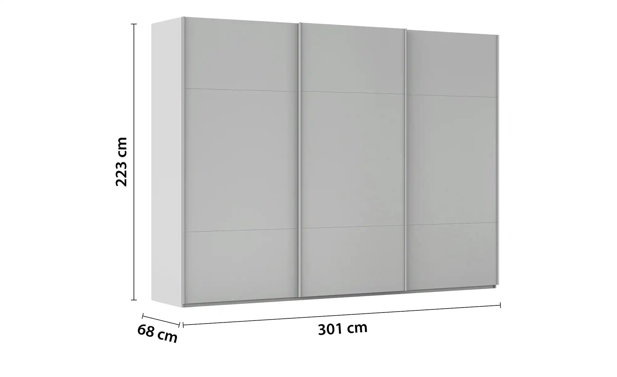 meinSchrank Schwebetürenschrank inklusive Zubehör Regina ¦ grau ¦ Maße (cm) günstig online kaufen
