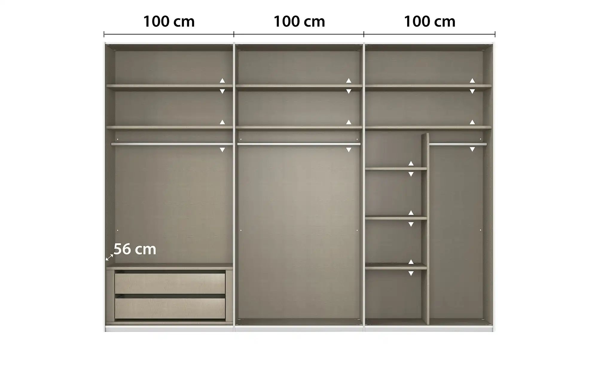 meinSchrank Schwebetürenschrank inklusive Zubehör Regina ¦ weiß ¦ Maße (cm) günstig online kaufen