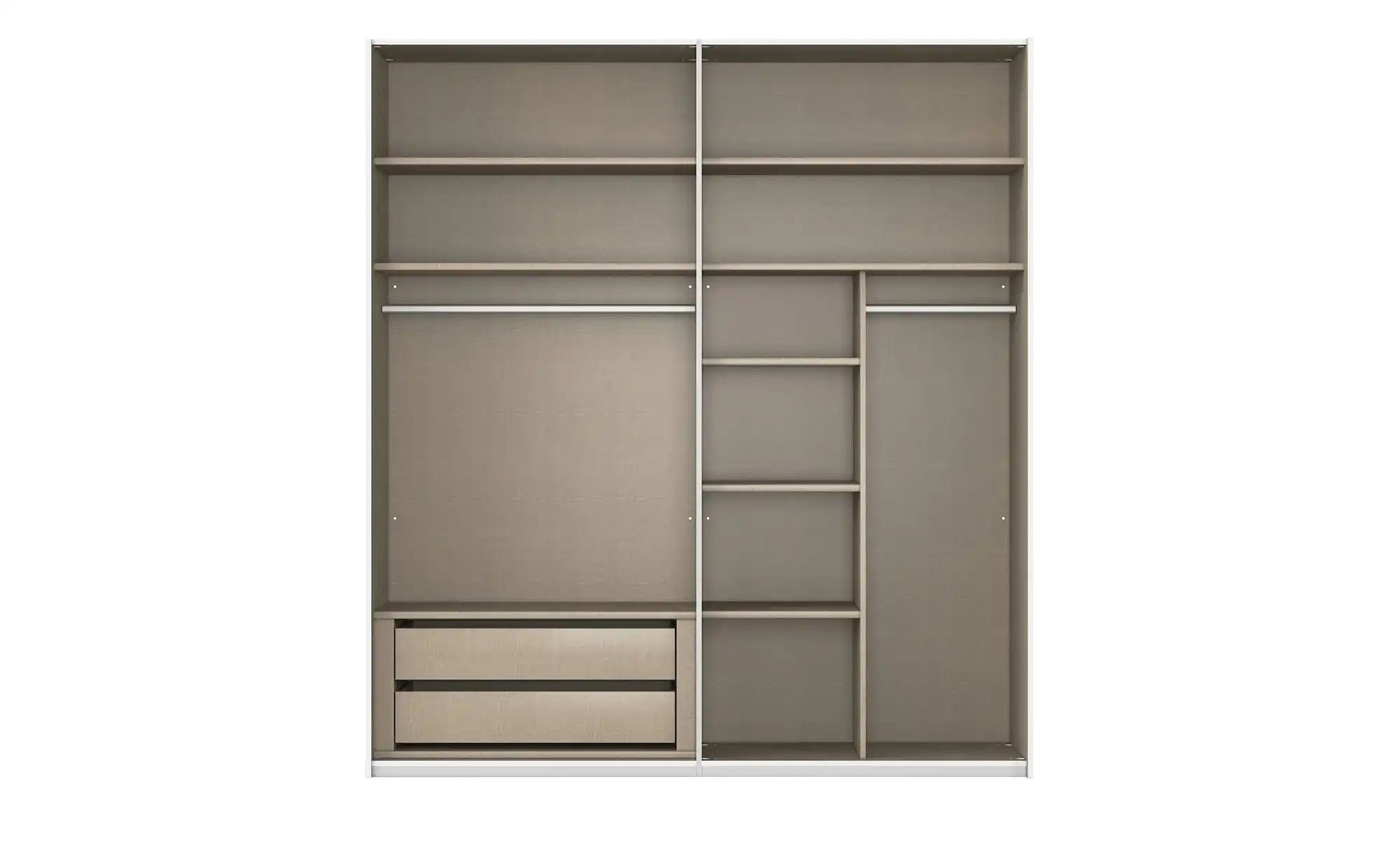 meinSchrank Schwebetürenschrank inklusive Zubehör Regina ¦ grau ¦ Maße (cm) günstig online kaufen