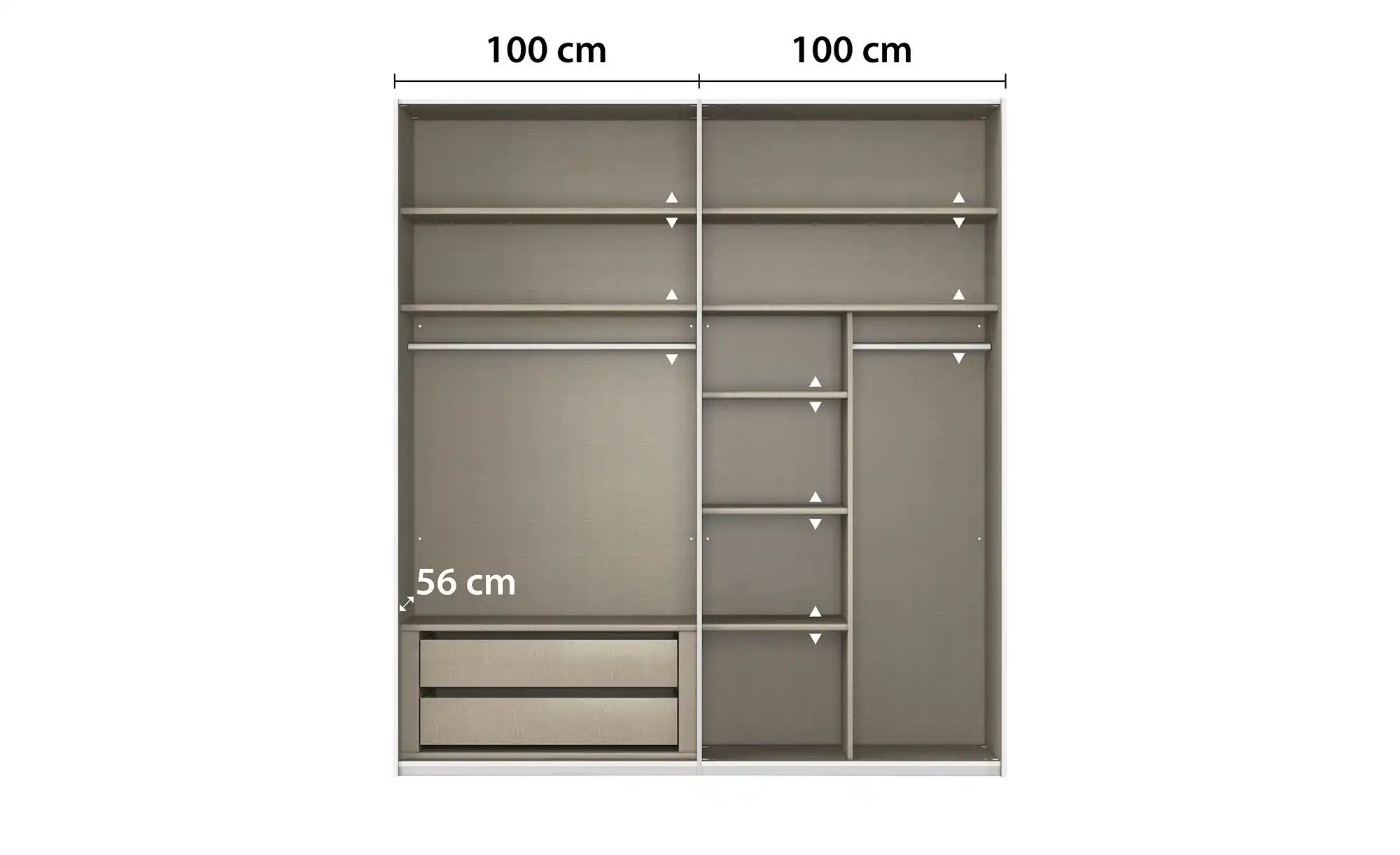 meinSchrank Schwebetürenschrank inklusive Zubehör Regina ¦ beige ¦ Maße (cm günstig online kaufen