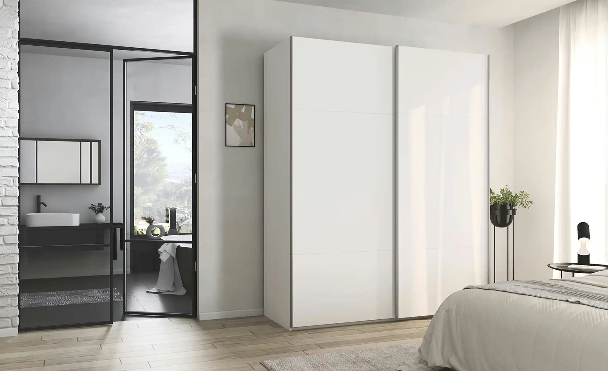 meinSchrank Schwebetürenschrank inklusive Zubehör Regina ¦ weiß ¦ Maße (cm) günstig online kaufen