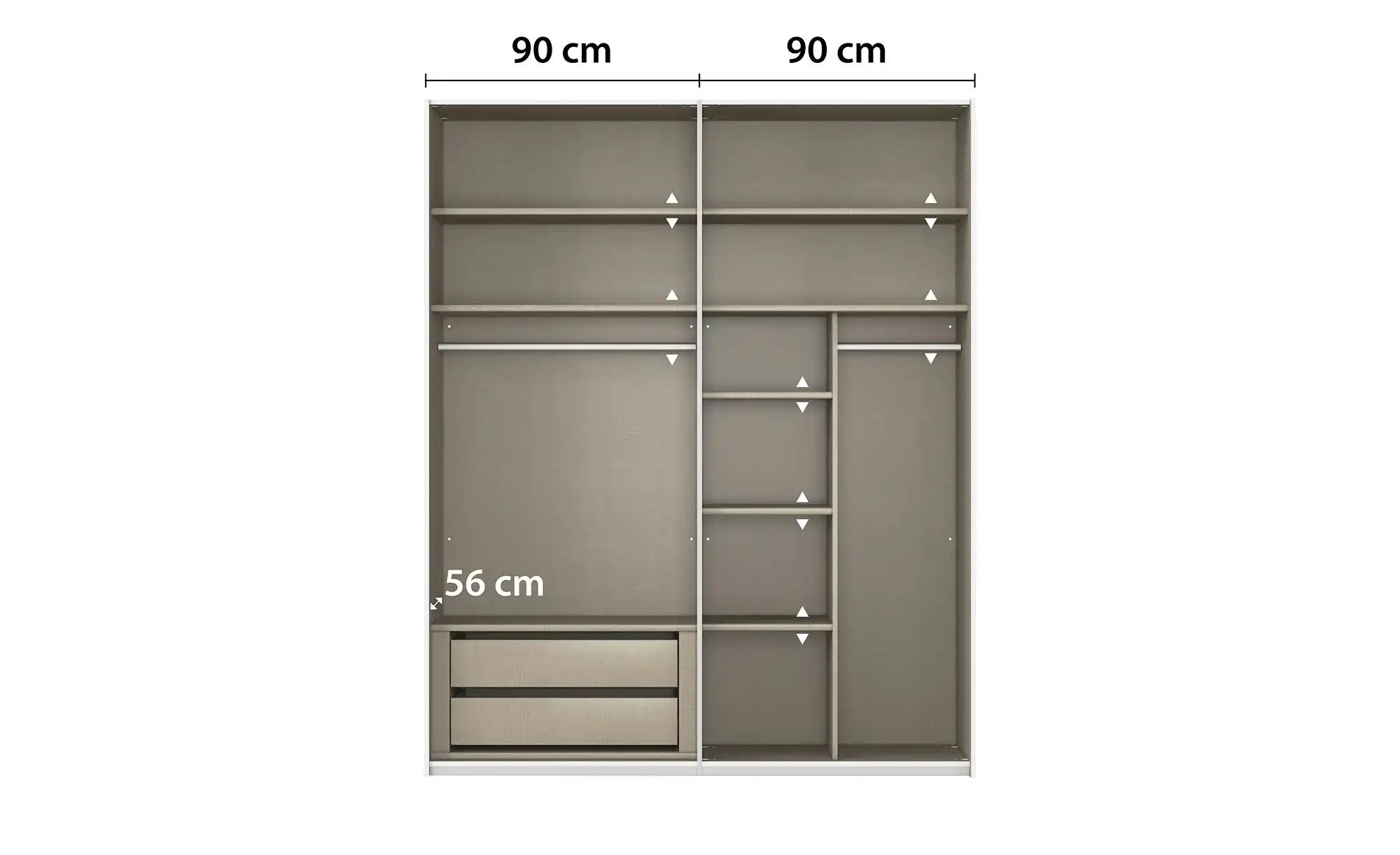 meinSchrank Schwebetürenschrank inklusive Zubehör Regina ¦ beige ¦ Maße (cm günstig online kaufen