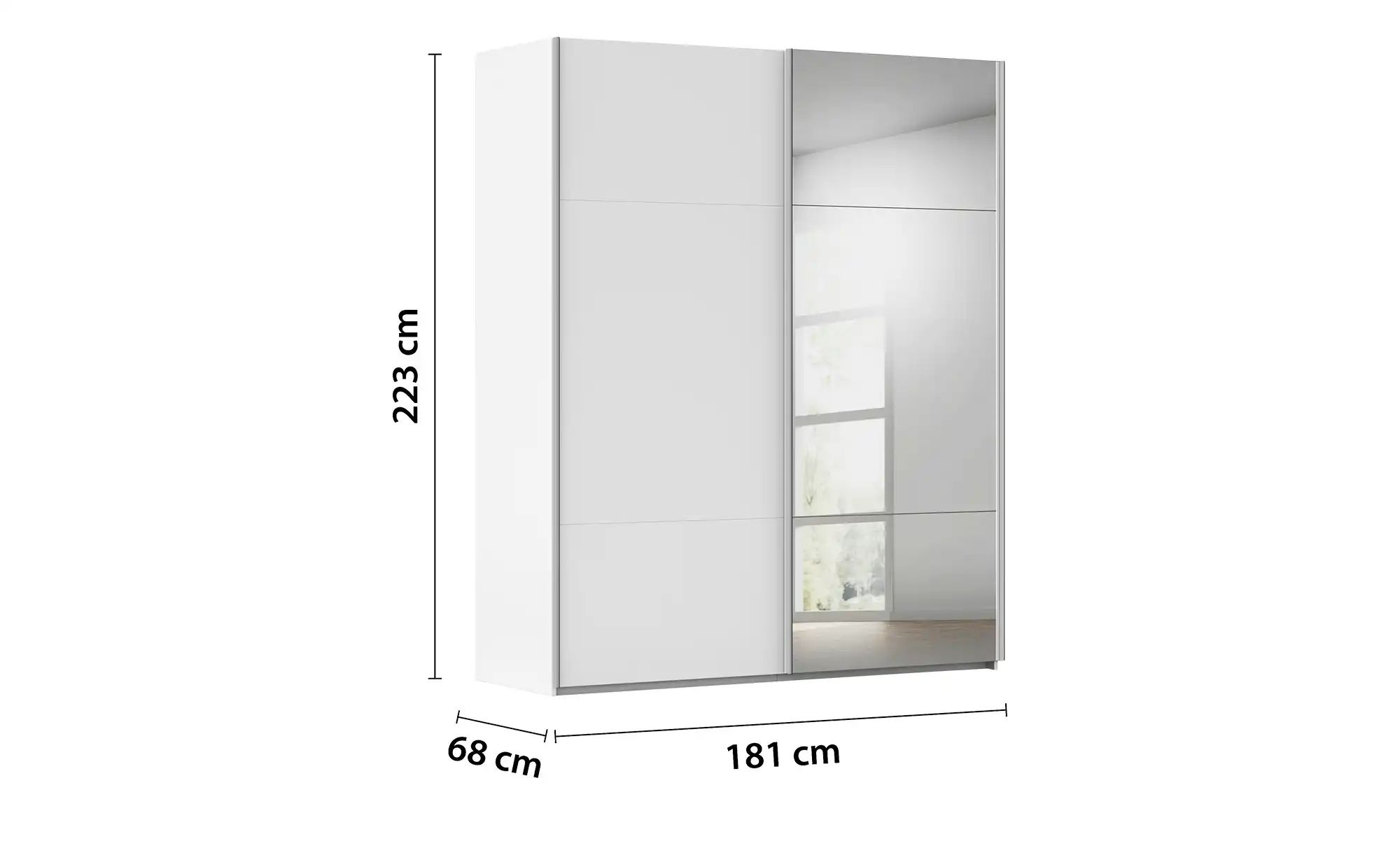 meinSchrank Schwebetürenschrank inklusive Zubehör Regina ¦ weiß ¦ Maße (cm) günstig online kaufen