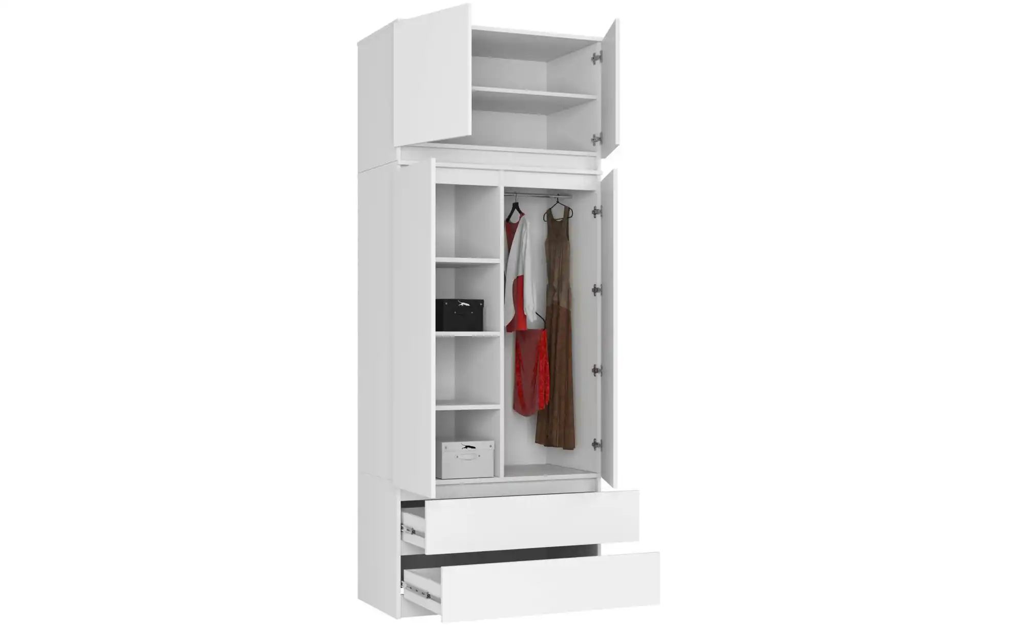 Drehtürenschrank 234 cm hoch Oda ¦ weiß ¦ Maße (cm): B: 90 H: 234 Schränke günstig online kaufen