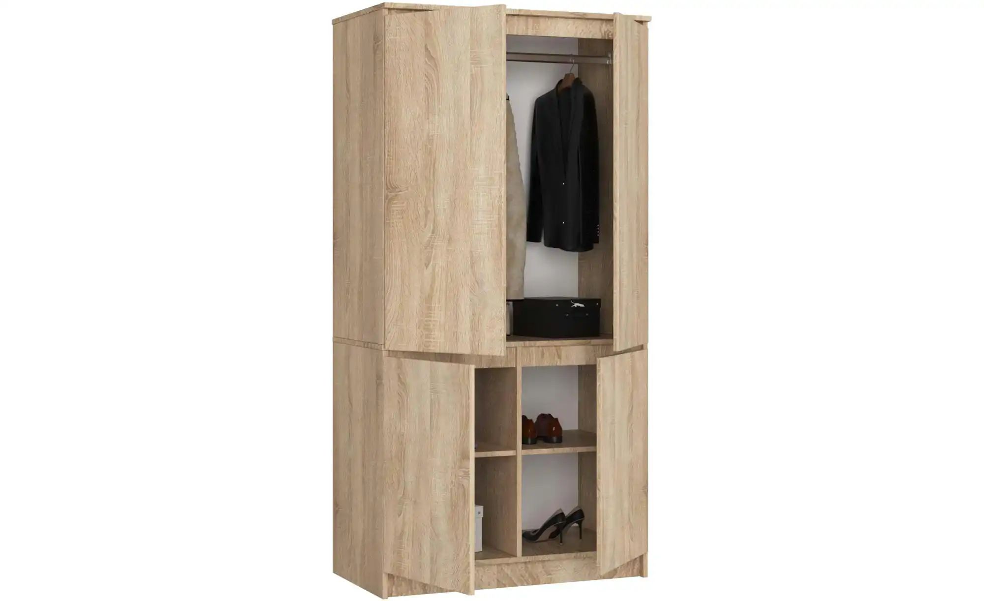 Drehtürenschrank 90 cm breit Valentina ¦ holzfarben ¦ Maße (cm): B: 90 H: 1 günstig online kaufen