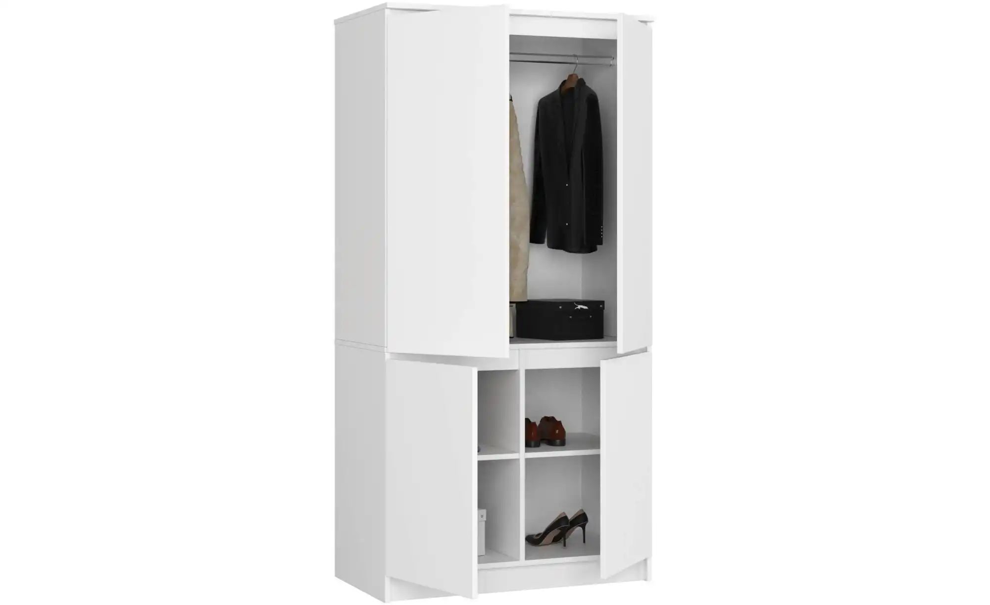Drehtürenschrank 90 cm breit Valentina ¦ weiß ¦ Maße (cm): B: 90 H: 180 Sch günstig online kaufen