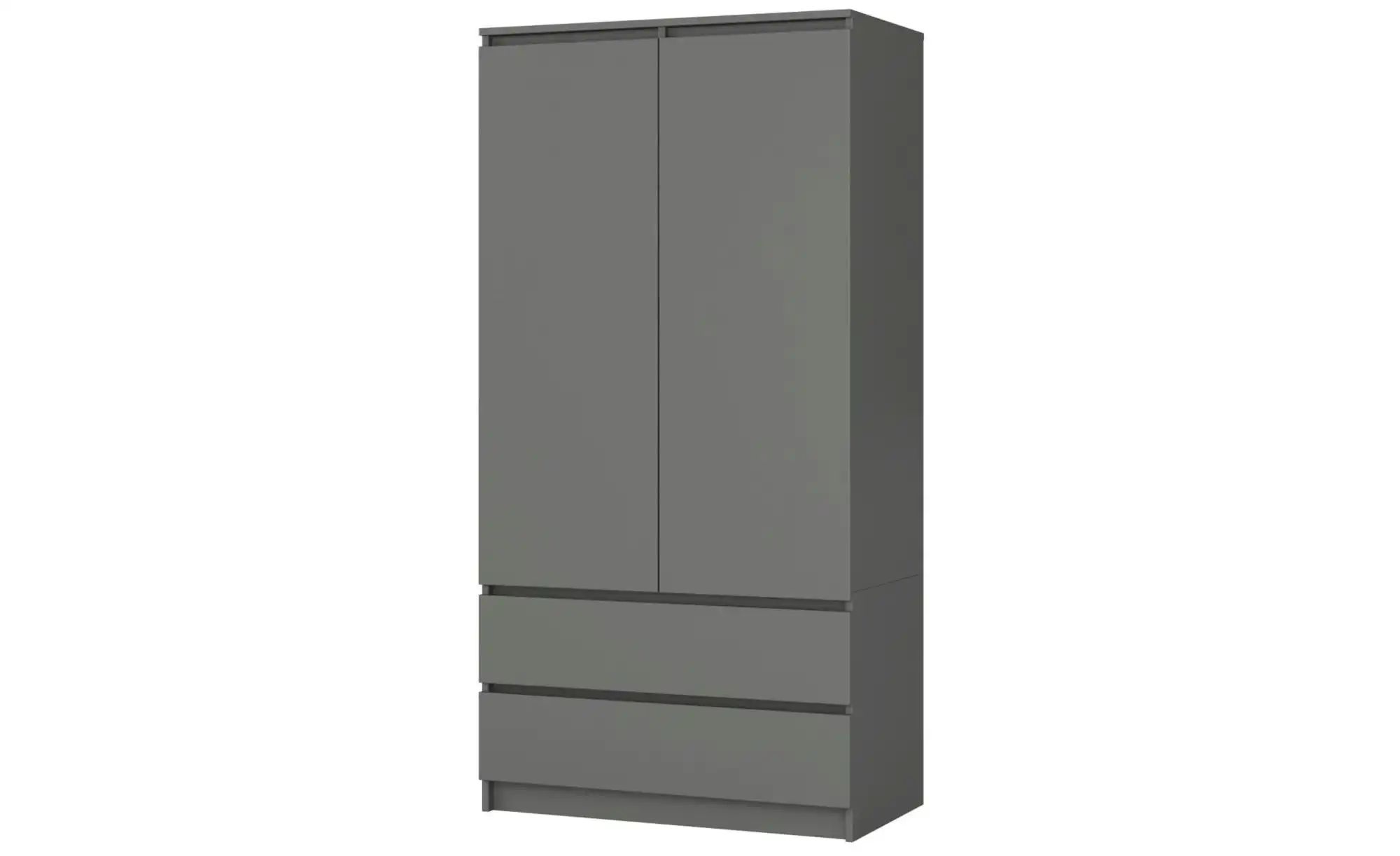 Drehtürenschrank mit 2 Schubladen Oda ¦ grau ¦ Maße (cm): B: 90 H: 180 Schr günstig online kaufen