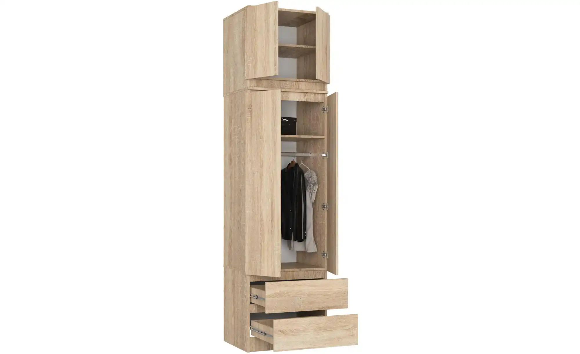 Thumbnail - Drehtürenschrank mit viel Stauraum Sara ¦ holzfarben ¦ Maße (cm): B: 60 H: 234 Schränke > Kleiderschränke > Drehtürensch...