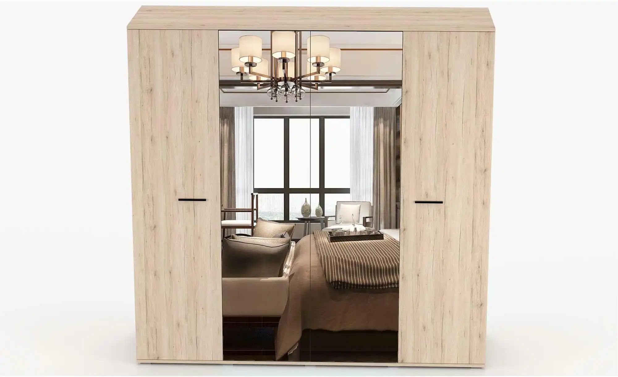 Thumbnail - Drehtürenschrank mit Einlegeböden Bari ¦ braun ¦ Maße (cm): B: 200 H: 198 Schränke > Kleiderschränke > Drehtürenschränke...