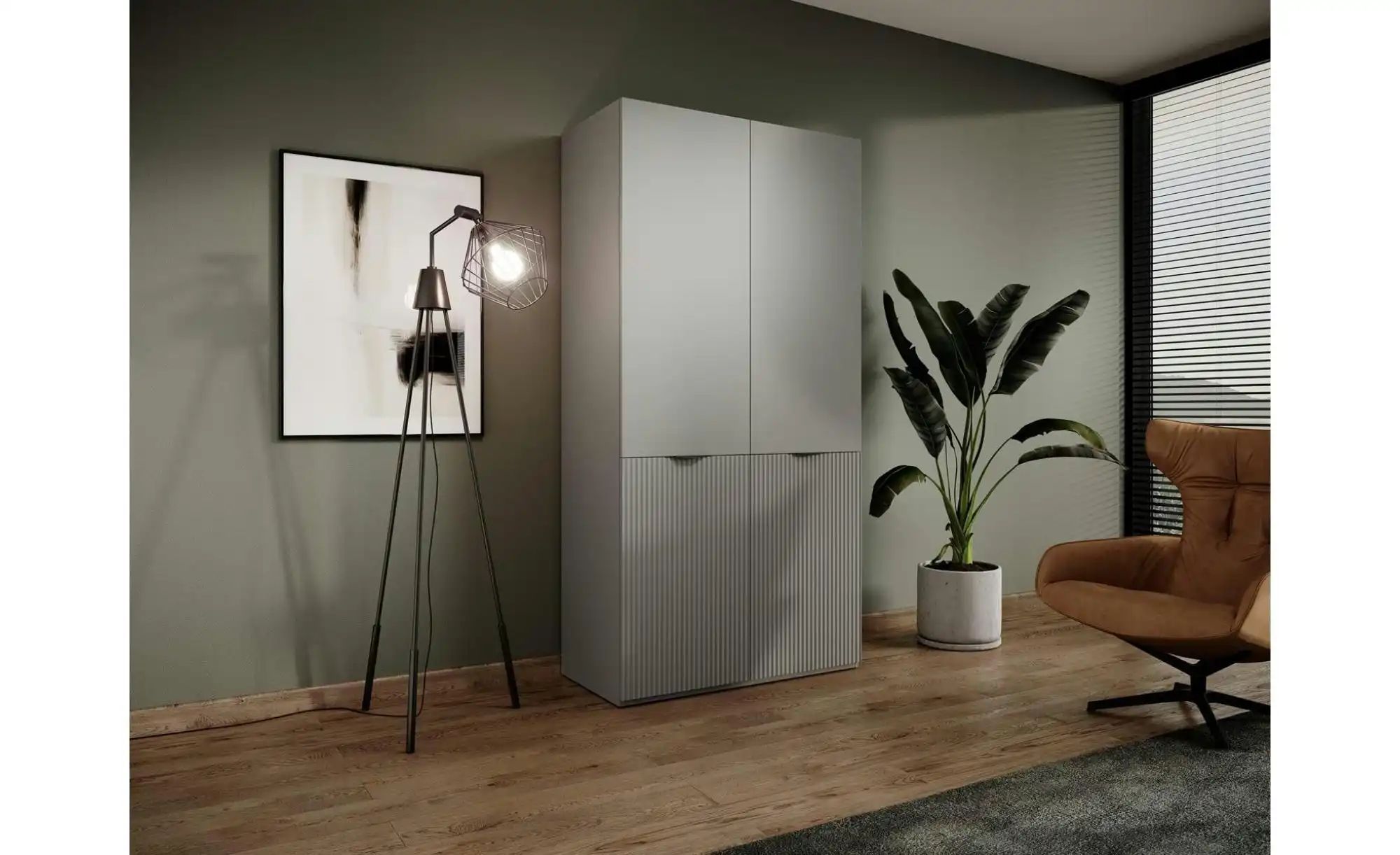 Thumbnail - Drehtürenschrank 4 türig Sandbox ¦ grau ¦ Maße (cm): B: 202 H: 200 Schränke > Kleiderschränke > Drehtürenschränke - Höff...