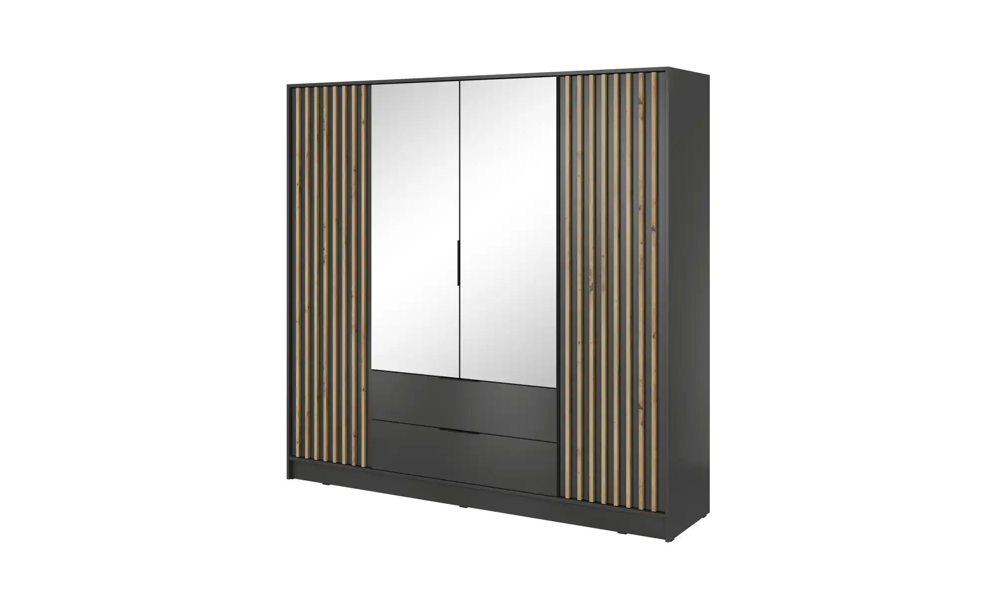 Drehtürenschrank  Nelly ¦ schwarz ¦ Maße (cm): B: 206 H: 200 Schränke > Kle günstig online kaufen