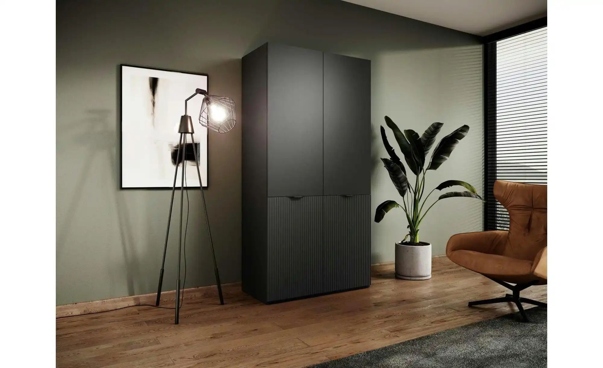 Thumbnail - Drehtürenschrank 4 türig Sandbox ¦ schwarz ¦ Maße (cm): B: 202 H: 200 Schränke > Kleiderschränke > Drehtürenschränke - H...