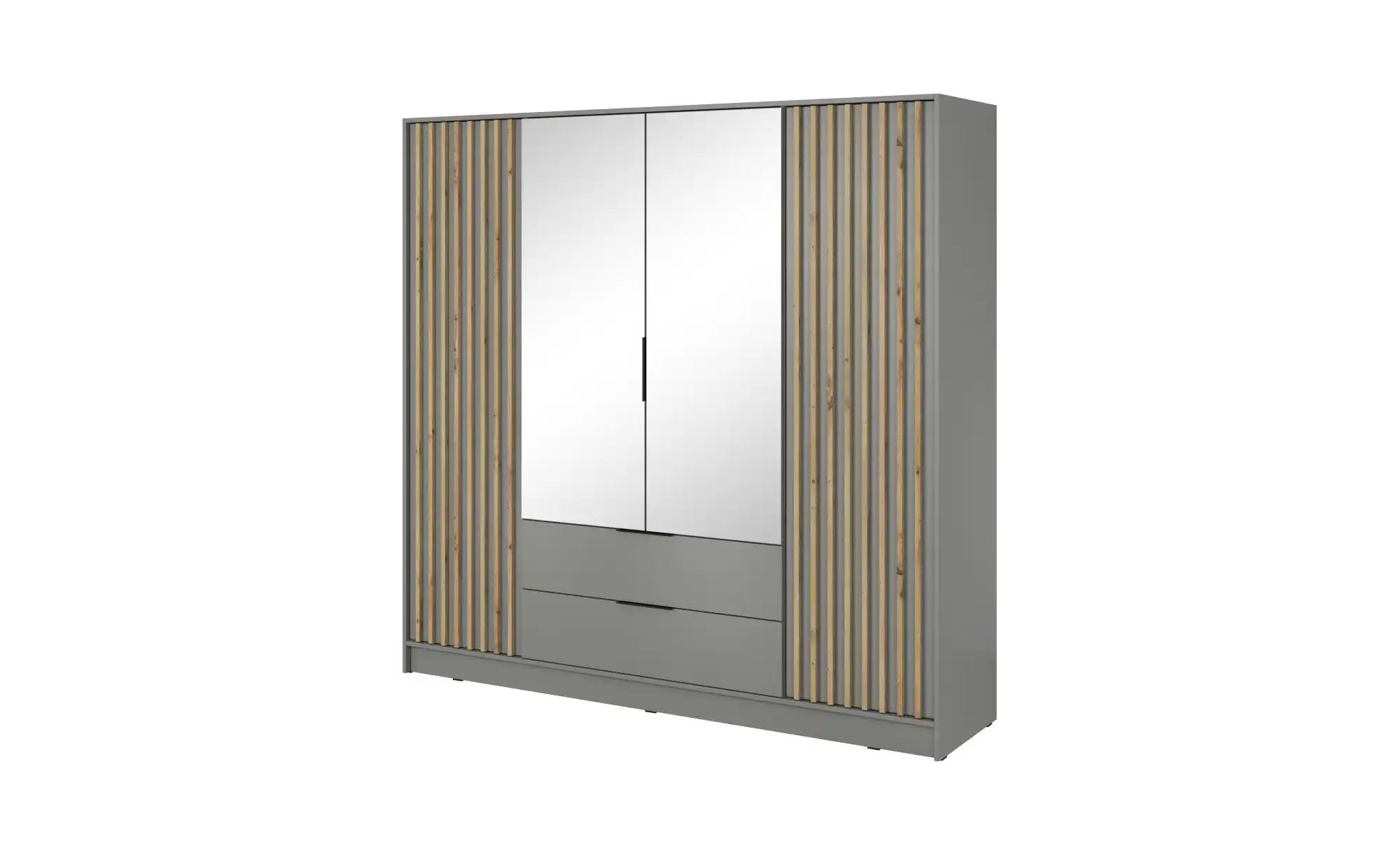 Drehtürenschrank  Nelly ¦ grau ¦ Maße (cm): B: 206 H: 200 Schränke > Kleide günstig online kaufen