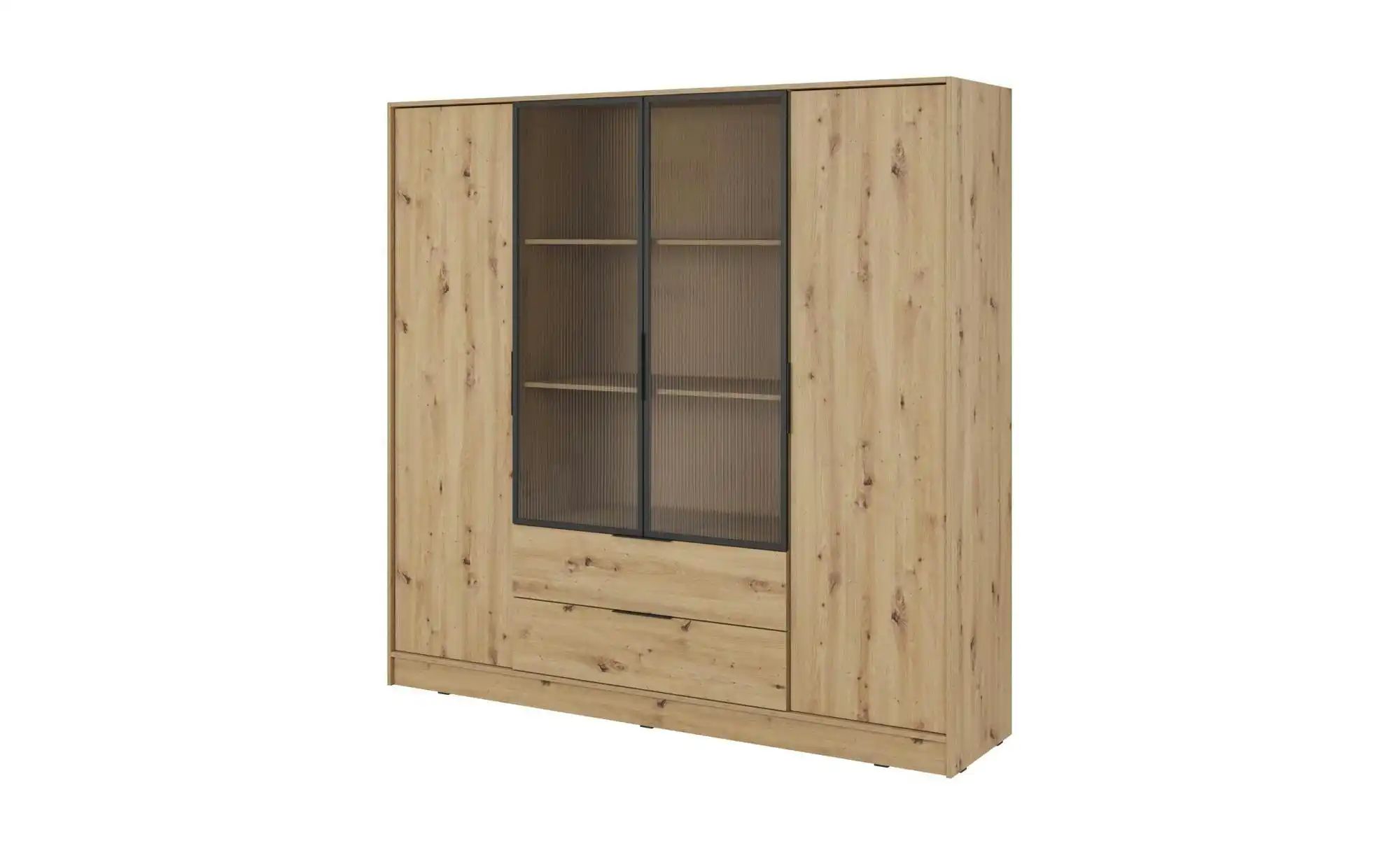 Drehtürenschrank mit 2 Schubladen Lyke ¦ braun ¦ Maße (cm): B: 206 H: 200 S günstig online kaufen