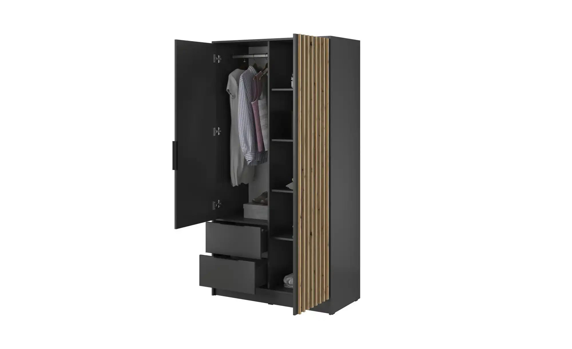 Thumbnail - Drehtürenschrank  Nelly ¦ schwarz ¦ Maße (cm): B: 105 H: 200 Schränke > Kleiderschränke > Drehtürenschränke - Höffner