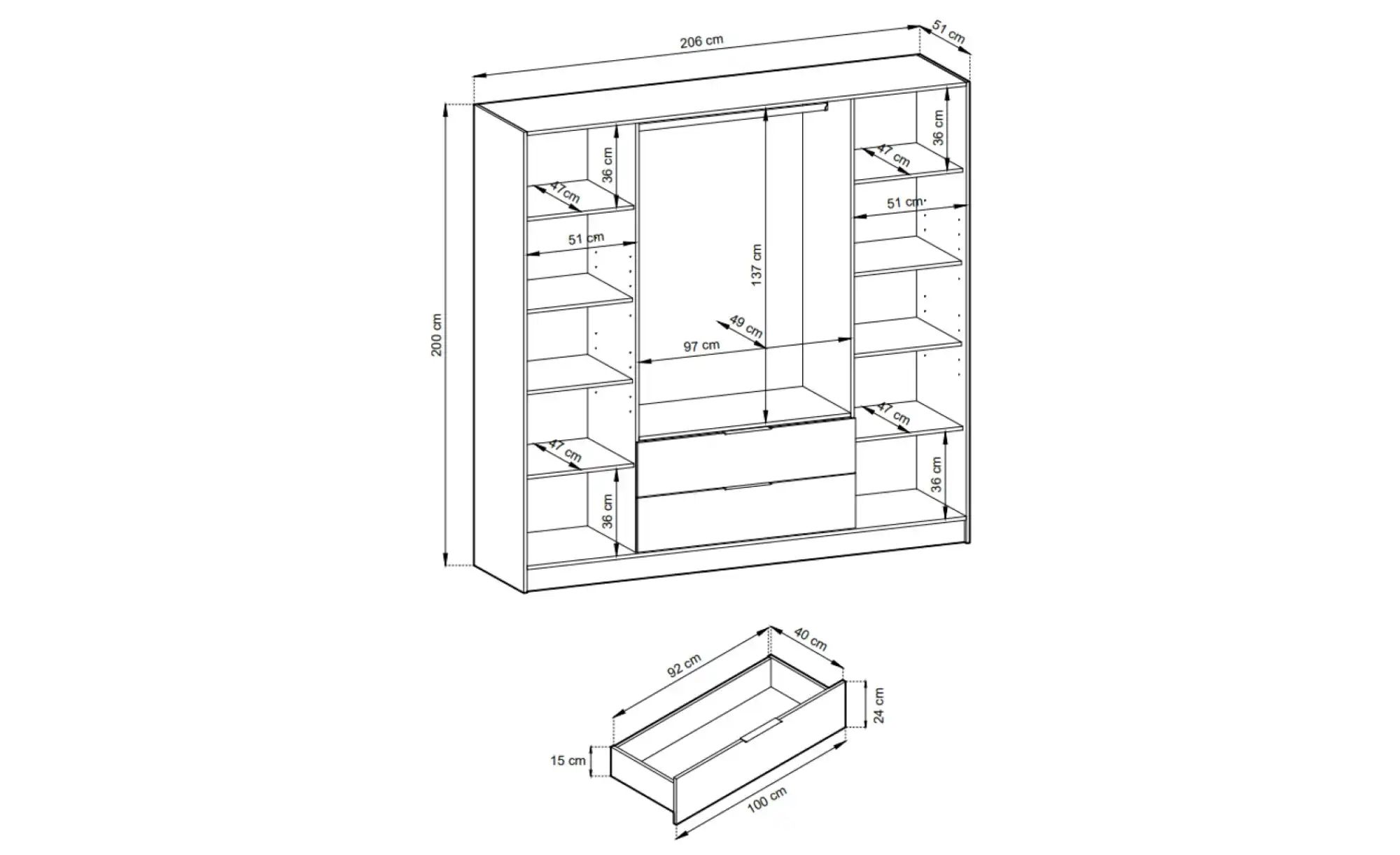 Drehtürenschrank 206 cm breit Lyke ¦ beige ¦ Maße (cm): B: 206 H: 200 Schrä günstig online kaufen
