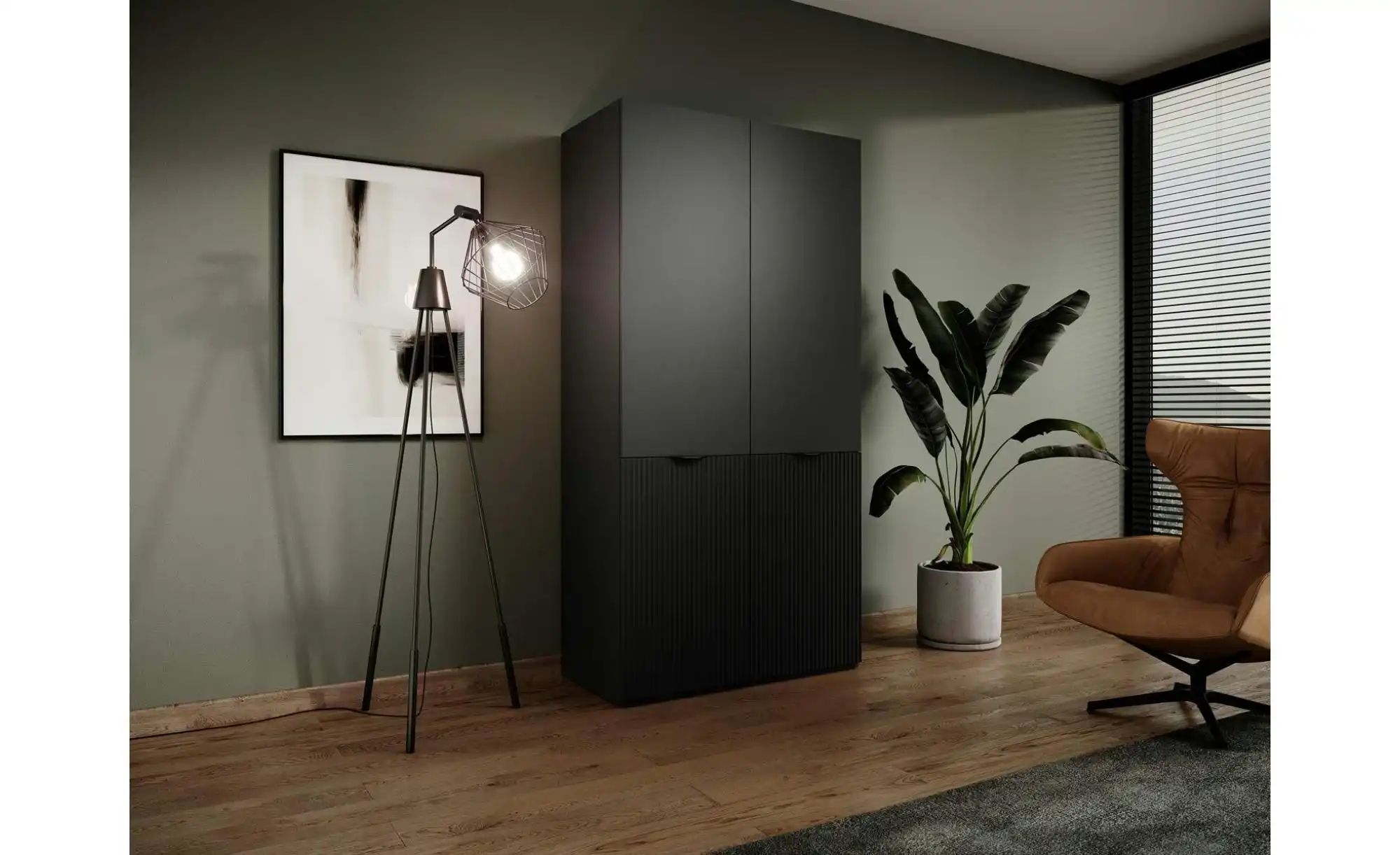 Drehtürenschrank 101 cm breit Sandbox ¦ schwarz ¦ Maße (cm): B: 101 H: 200 günstig online kaufen