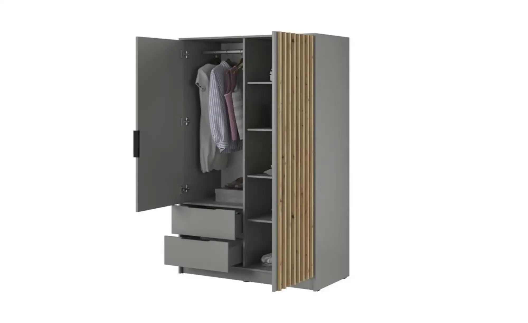 Drehtürenschrank  Nelly ¦ grau ¦ Maße (cm): B: 105 H: 200 Schränke > Kleide günstig online kaufen