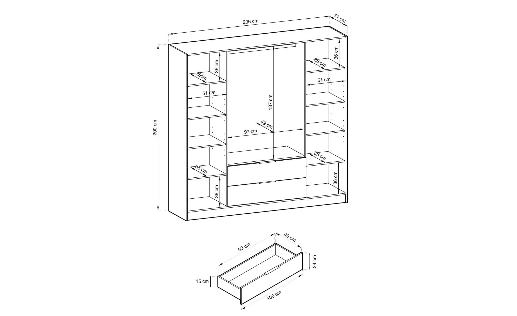 Thumbnail - Drehtürenschrank  Nelly ¦ braun ¦ Maße (cm): B: 206 H: 200 Schränke > Kleiderschränke > Drehtürenschränke - Höffner