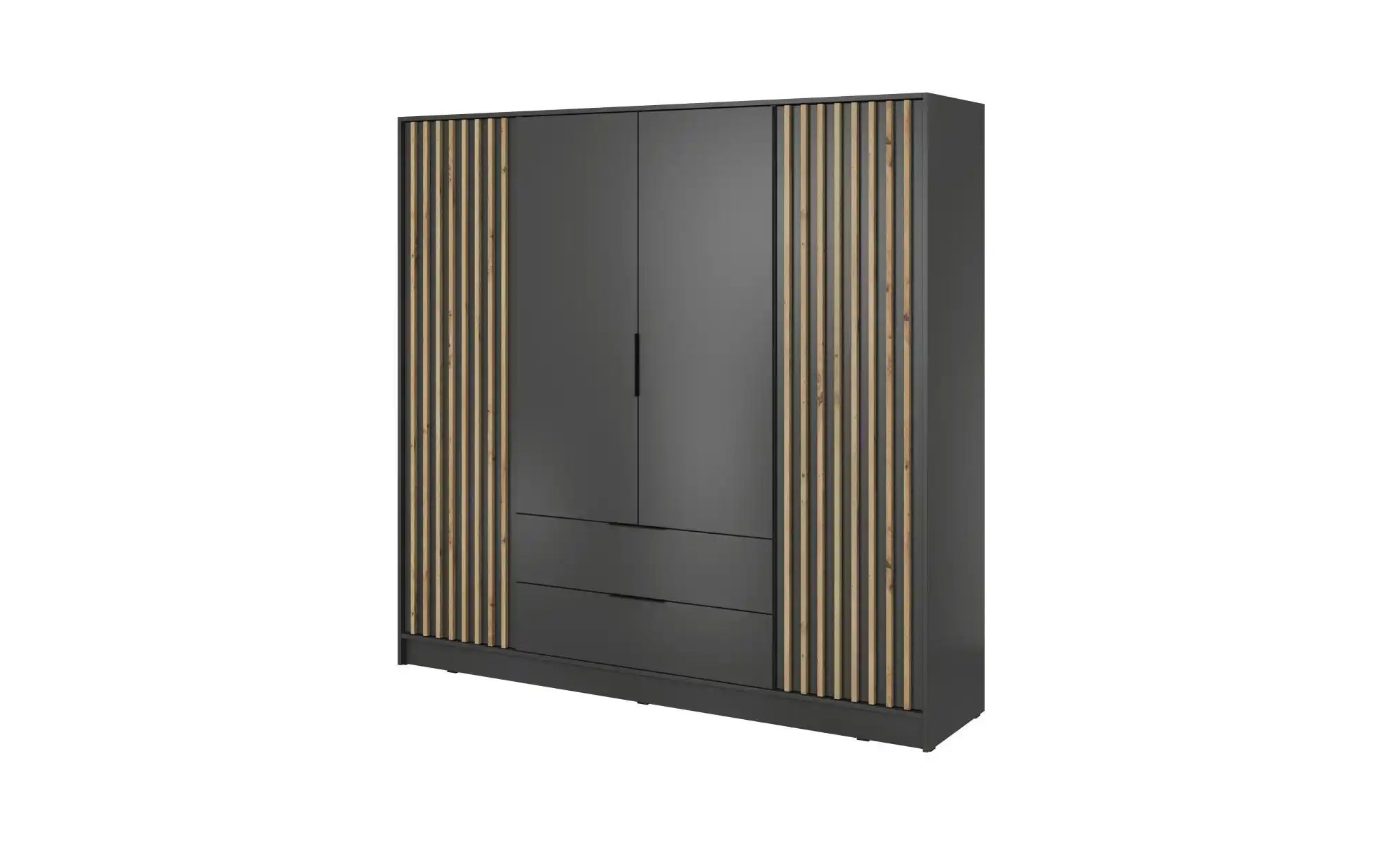 Drehtürenschrank  Nelly ¦ schwarz ¦ Maße (cm): B: 206 H: 200 Schränke > Kle günstig online kaufen