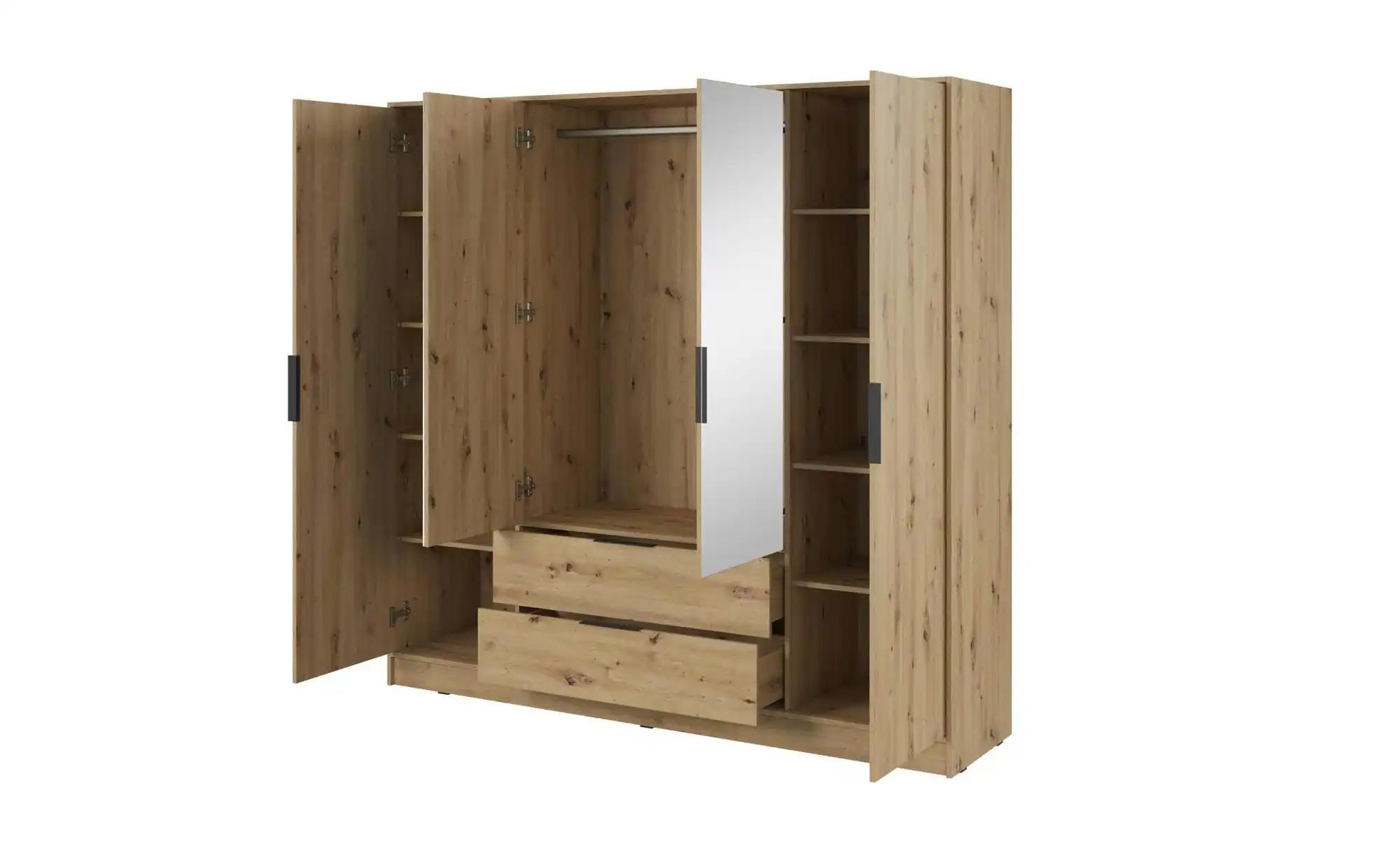 Drehtürenschrank 206 cm breit Lyke ¦ braun ¦ Maße (cm): B: 206 H: 200 Schrä günstig online kaufen