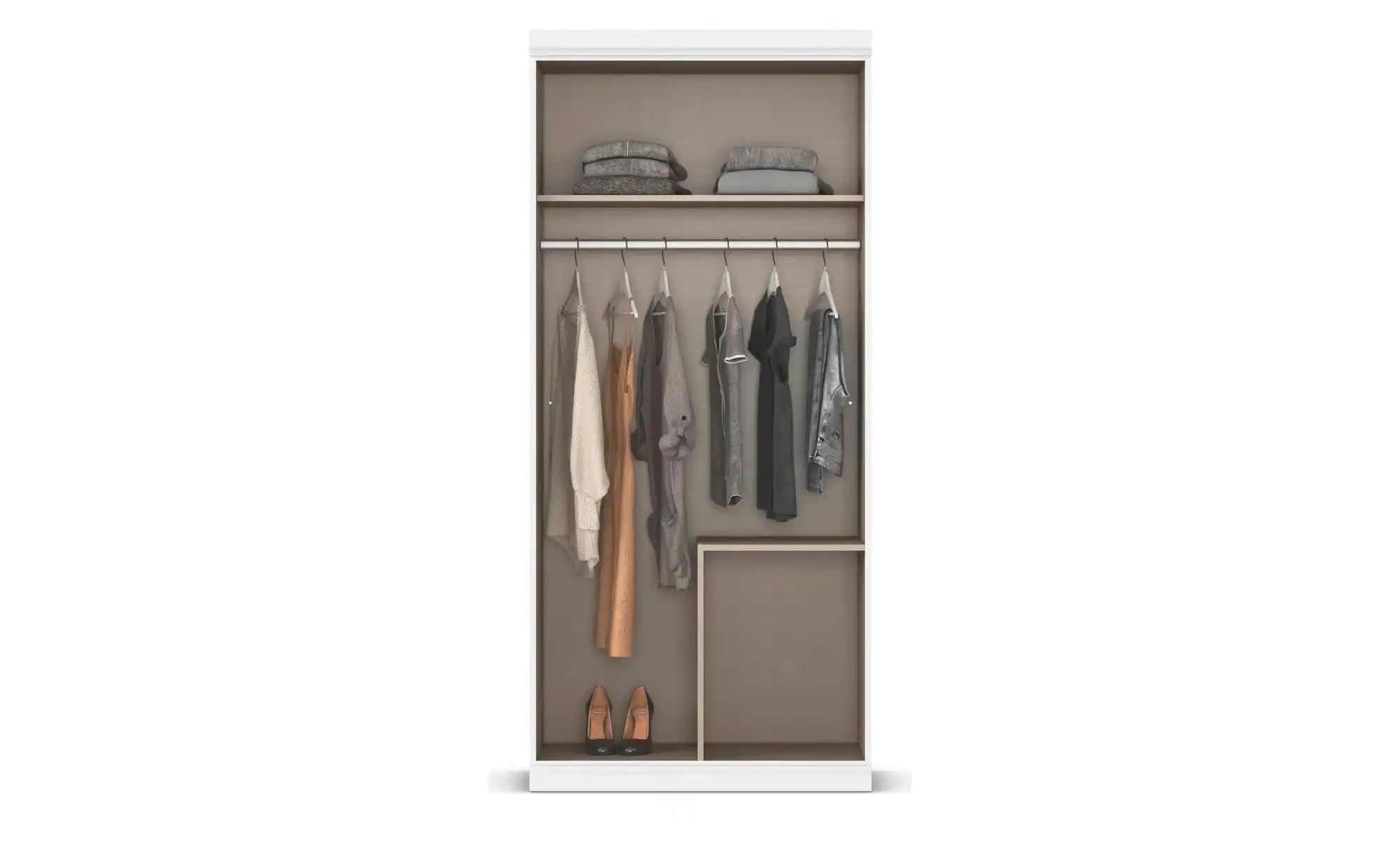 Thumbnail - Kleiderschrank mit Schubladen Frieda ¦ grau ¦ Maße (cm): B: 91 H: 203 Schränke > Kleiderschränke > Drehtürenschränke - H...