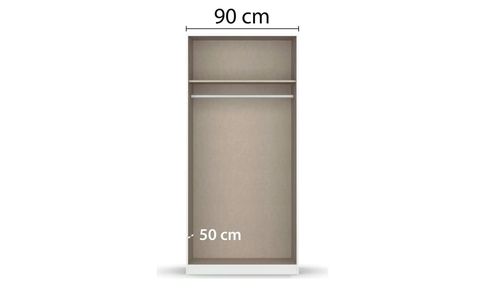 Thumbnail - Kleiderschrank  Frieda ¦ grau ¦ Maße (cm): B: 91 H: 203 Schränke > Kleiderschränke > Drehtürenschränke - Höffner