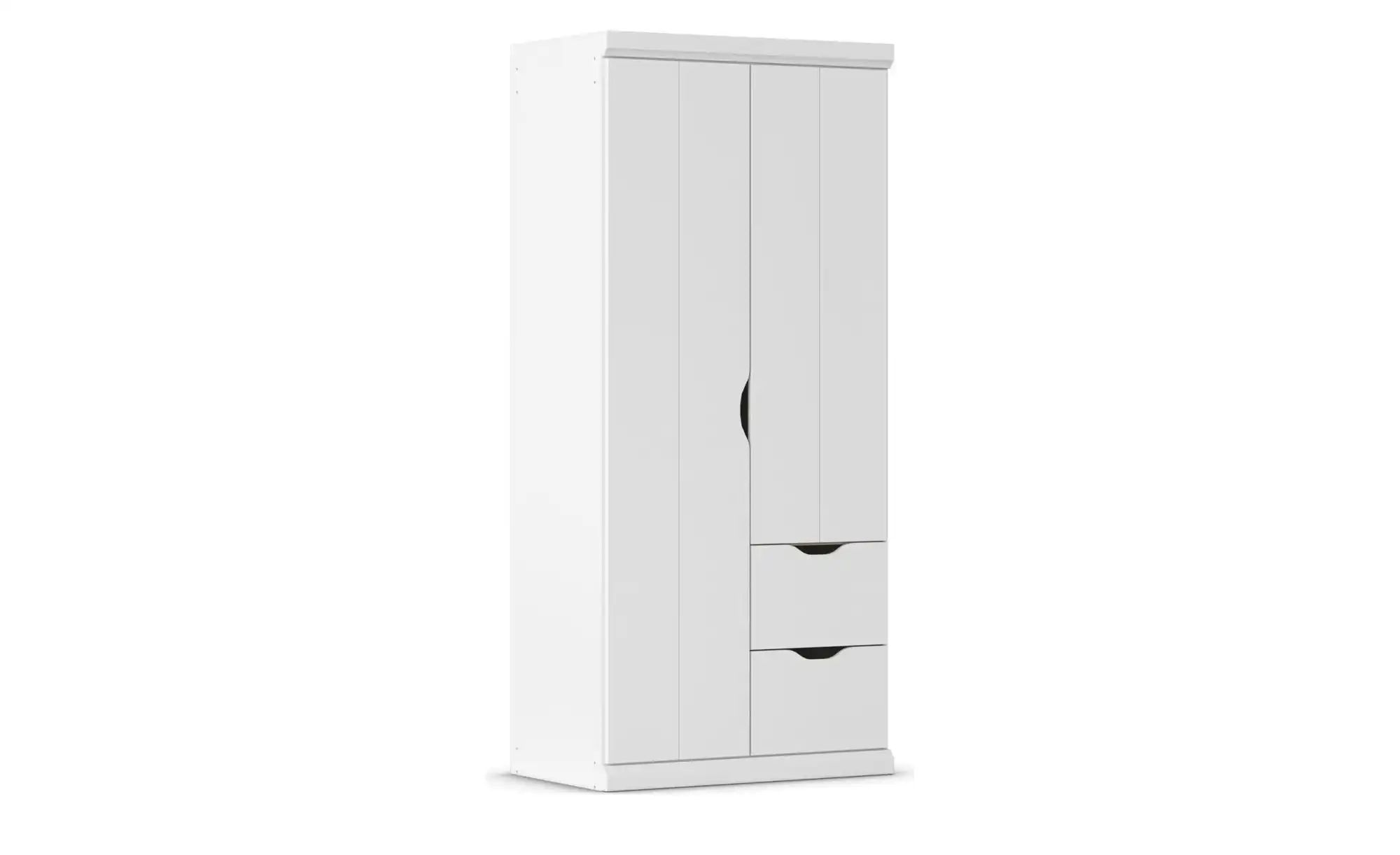 Kleiderschrank mit Schubladen Frieda ¦ weiß ¦ Maße (cm): B: 91 H: 203 Schrä günstig online kaufen