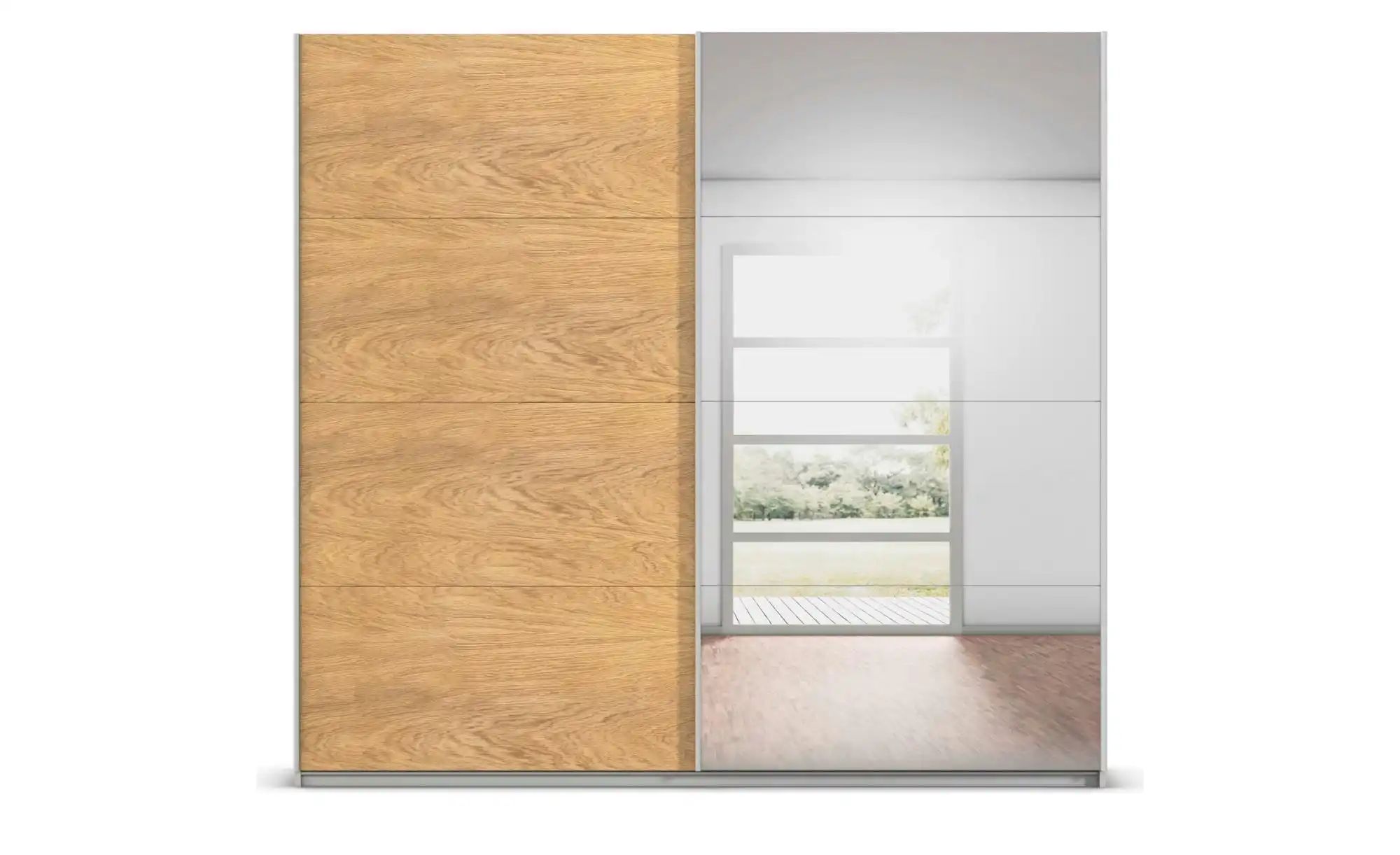 Schwebetürenschrank mit Spiegel Malva Extra ¦ grau ¦ Maße (cm): B: 226 H: 2 günstig online kaufen