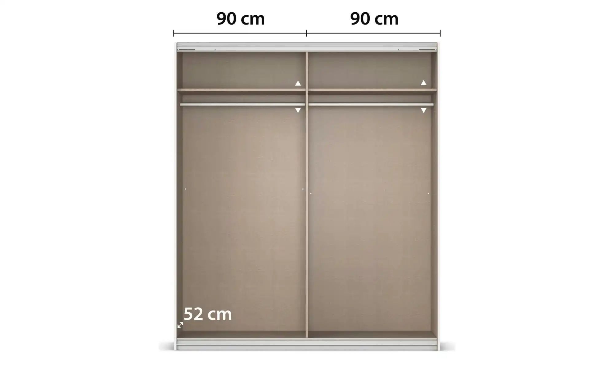 Schwebetürenschrank 2 türig Malva Extra ¦ grau ¦ Maße (cm): B: 181 H: 210 S günstig online kaufen