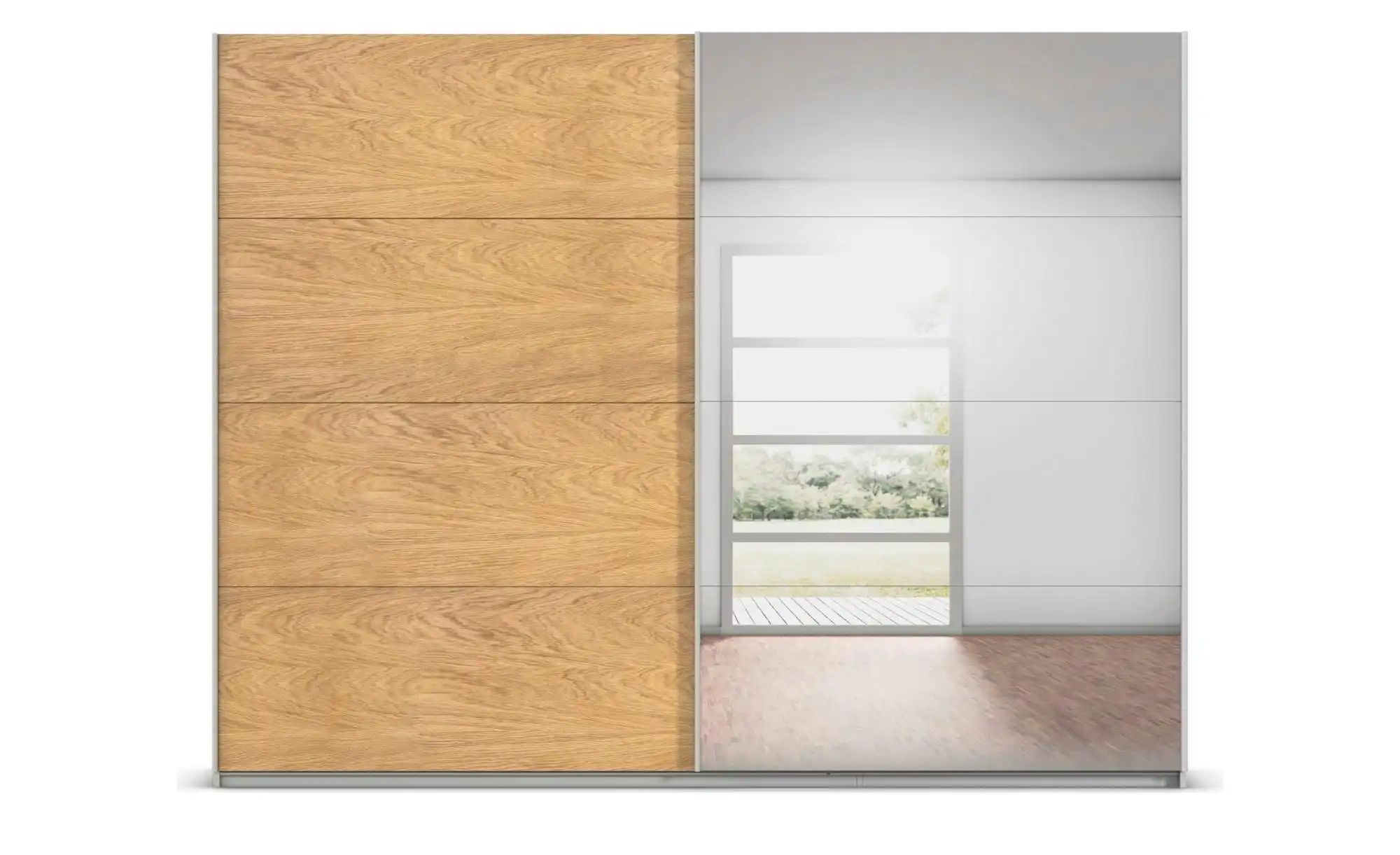 Schwebetürenschrank mit Spiegel Malva Extra  grau  Maße (cm): B: 271 H: 210 | 04035342763050