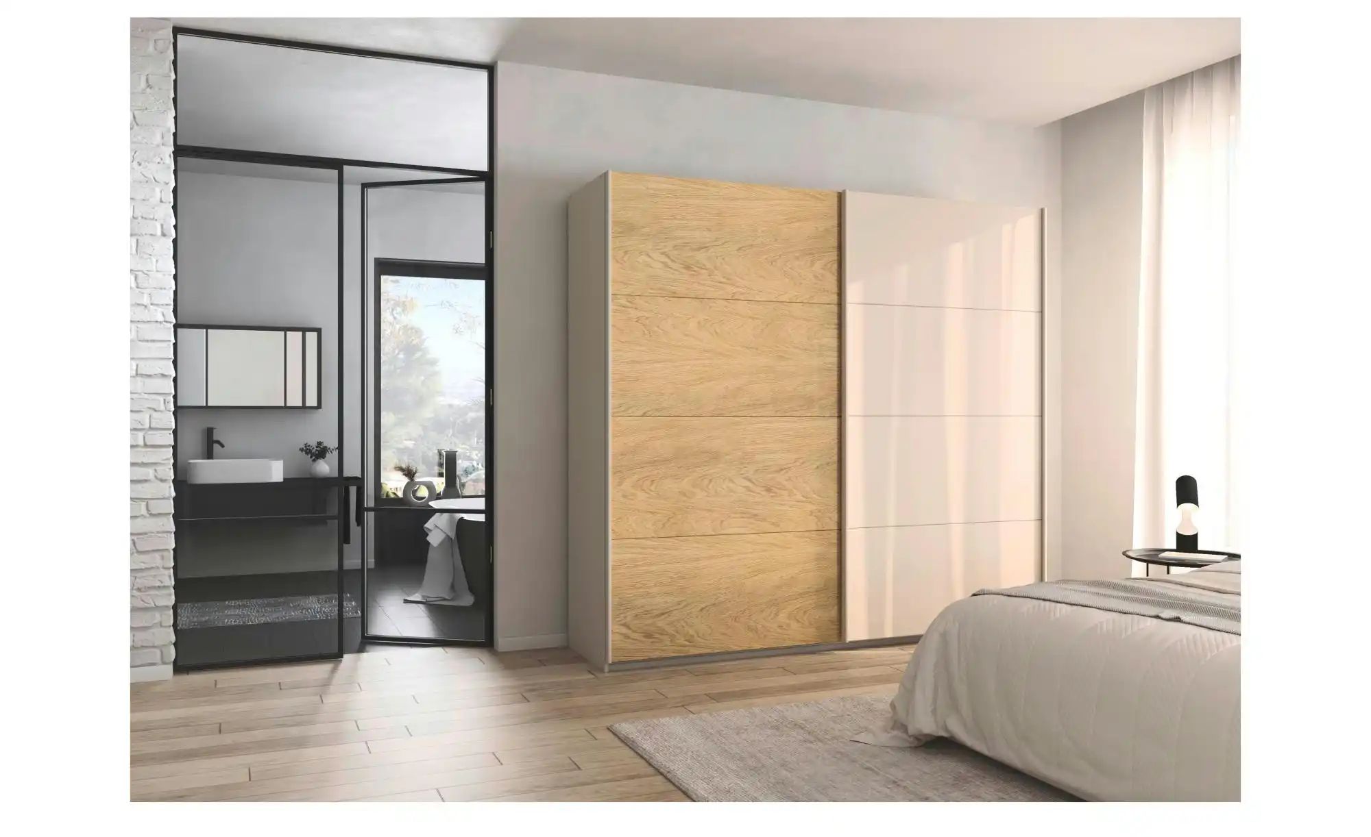 Schwebetürenschrank 2 türig Malva Extra ¦ creme ¦ Maße (cm): B: 226 H: 210 günstig online kaufen