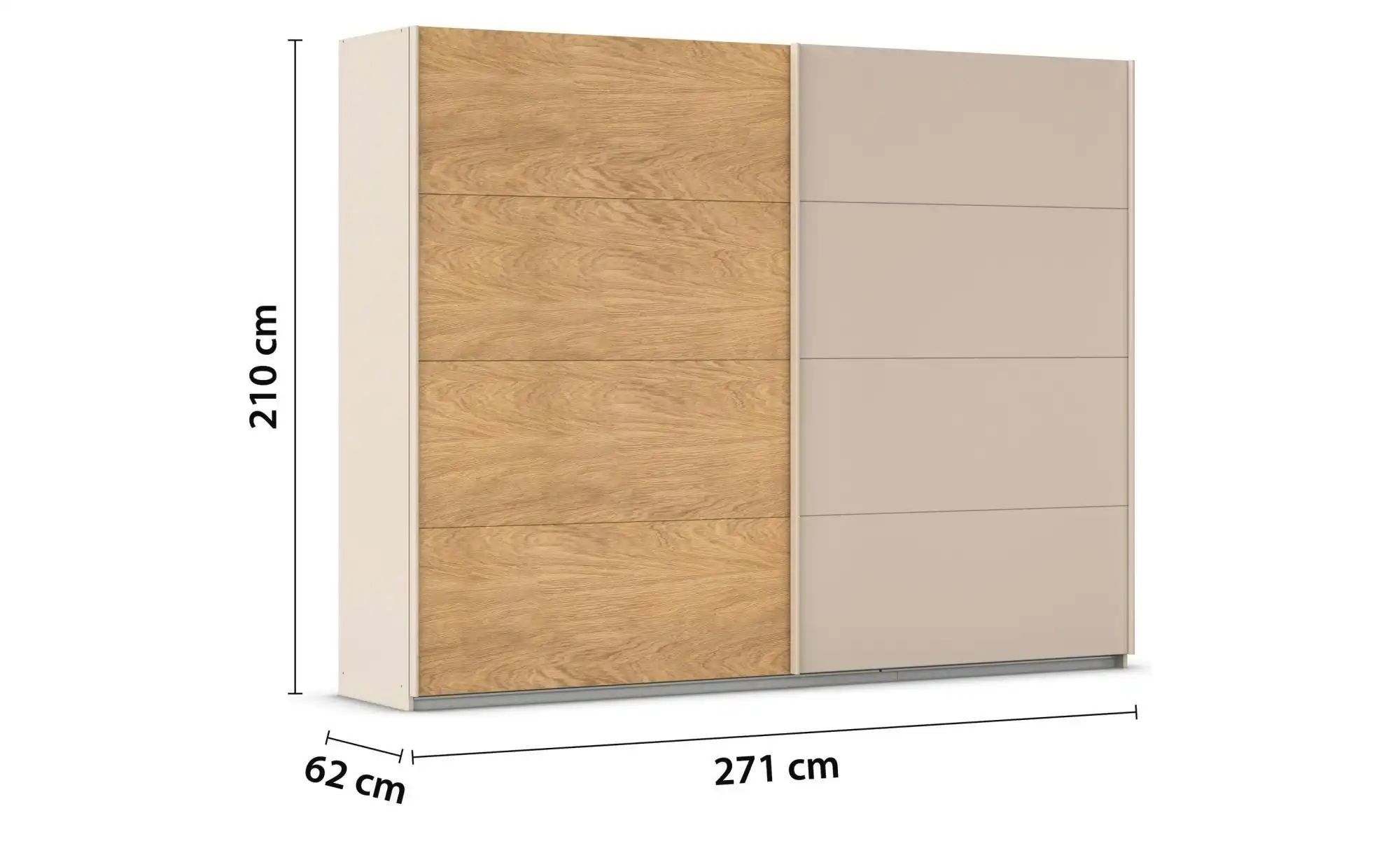 Schwebetürenschrank 2 türig Malva Extra ¦ creme ¦ Maße (cm): B: 271 H: 210 günstig online kaufen