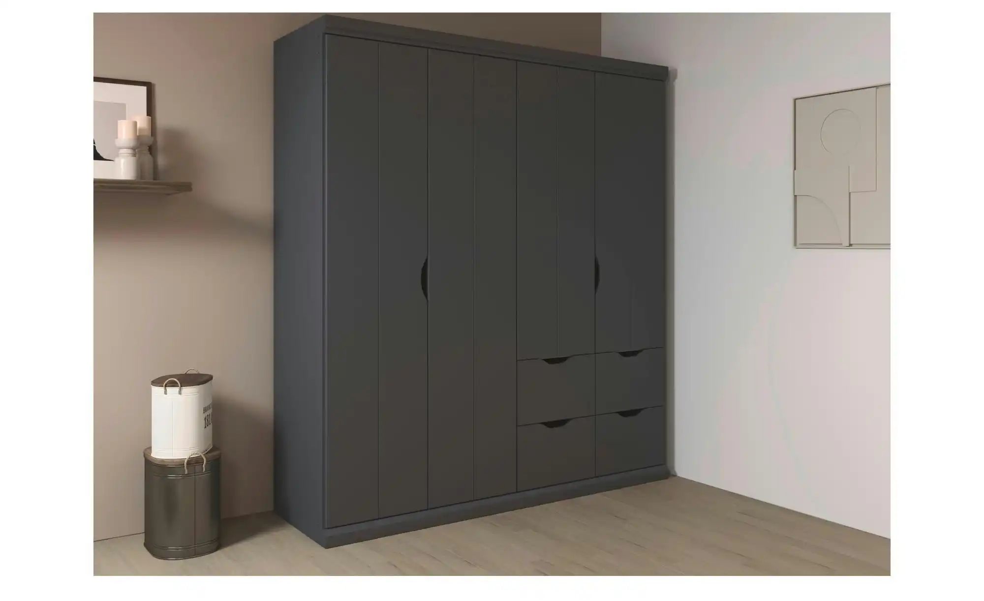 Kleiderschrank mit Schubladen Frieda ¦ grau ¦ Maße (cm): B: 181 H: 203 Schr günstig online kaufen