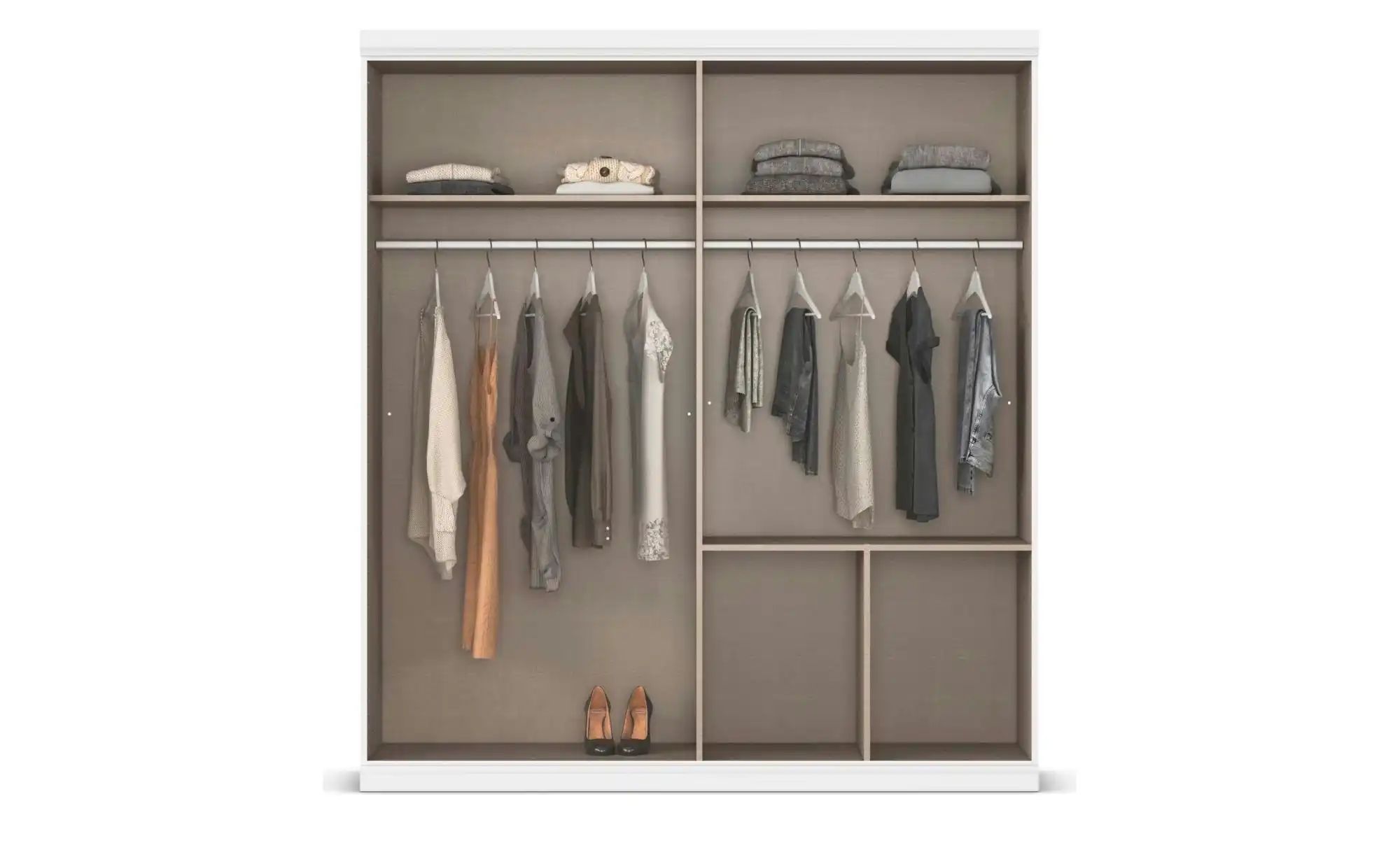 Thumbnail - Kleiderschrank mit Schubladen Frieda ¦ grau ¦ Maße (cm): B: 181 H: 203 Schränke > Kleiderschränke > Drehtürenschränke - ...