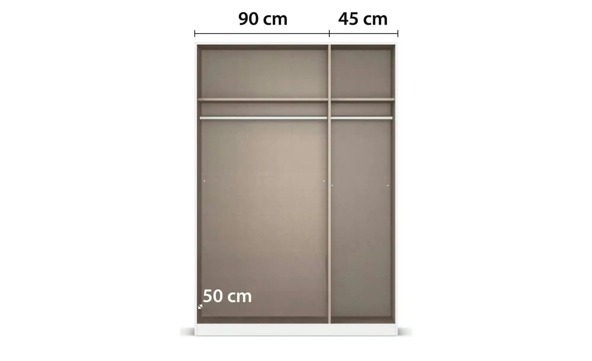 Thumbnail - Kleiderschrank  Frieda ¦ creme ¦ Maße (cm): B: 136 H: 203 Schränke > Kleiderschränke > Drehtürenschränke - Höffner