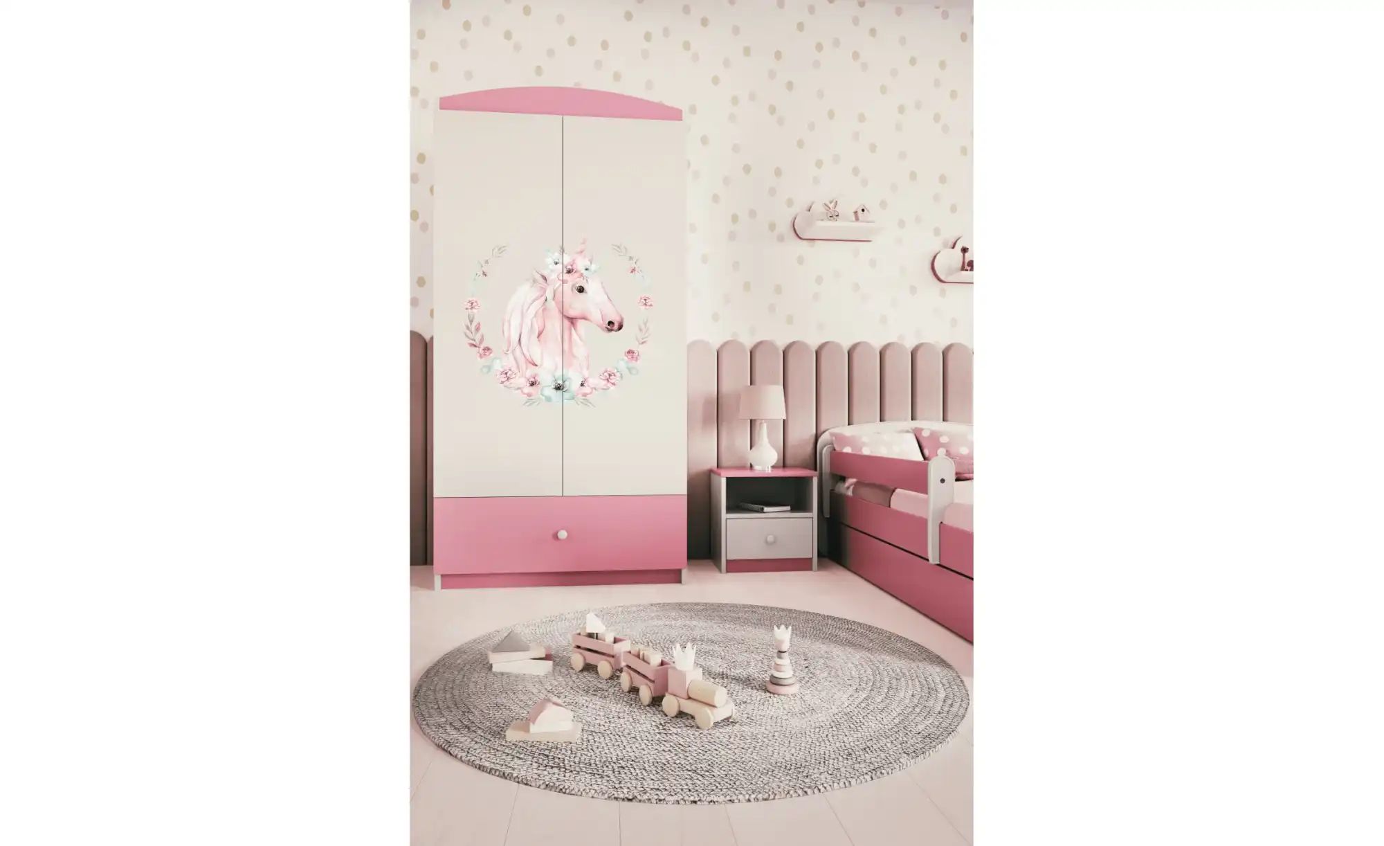 Kleiderschrank  Pferd ¦ rosa/pink ¦ Maße (cm): B: 90 H: 181,2 Schränke > Kl günstig online kaufen