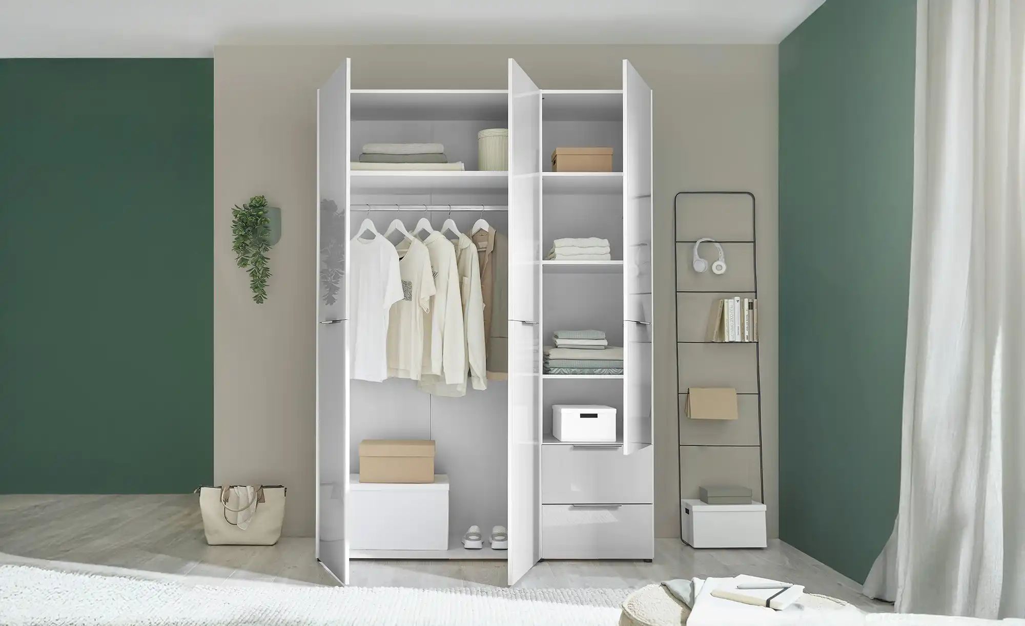 Kleiderschrank 3-türig  Vitreo Neo ¦ weiß ¦ Maße (cm): B: 150 H: 212 T: 57. günstig online kaufen