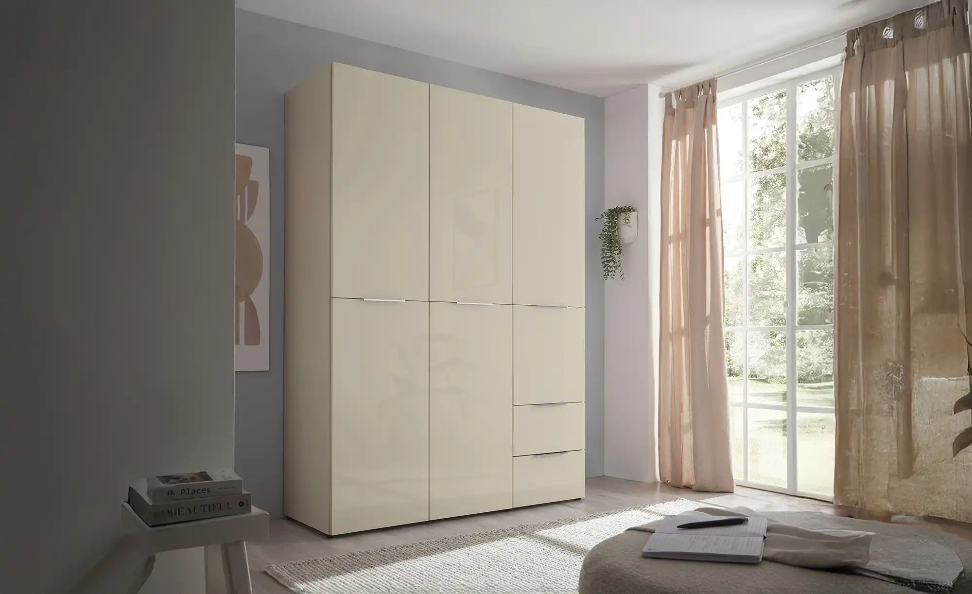 Kleiderschrank 3-türig  Vitreo Neo ¦ beige ¦ Maße (cm): B: 150 H: 212 T: 57 günstig online kaufen